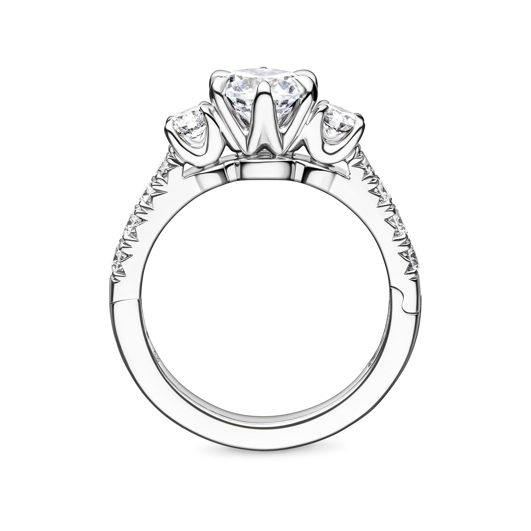 Devaraux Three Stone Diamond Engagement Ring
