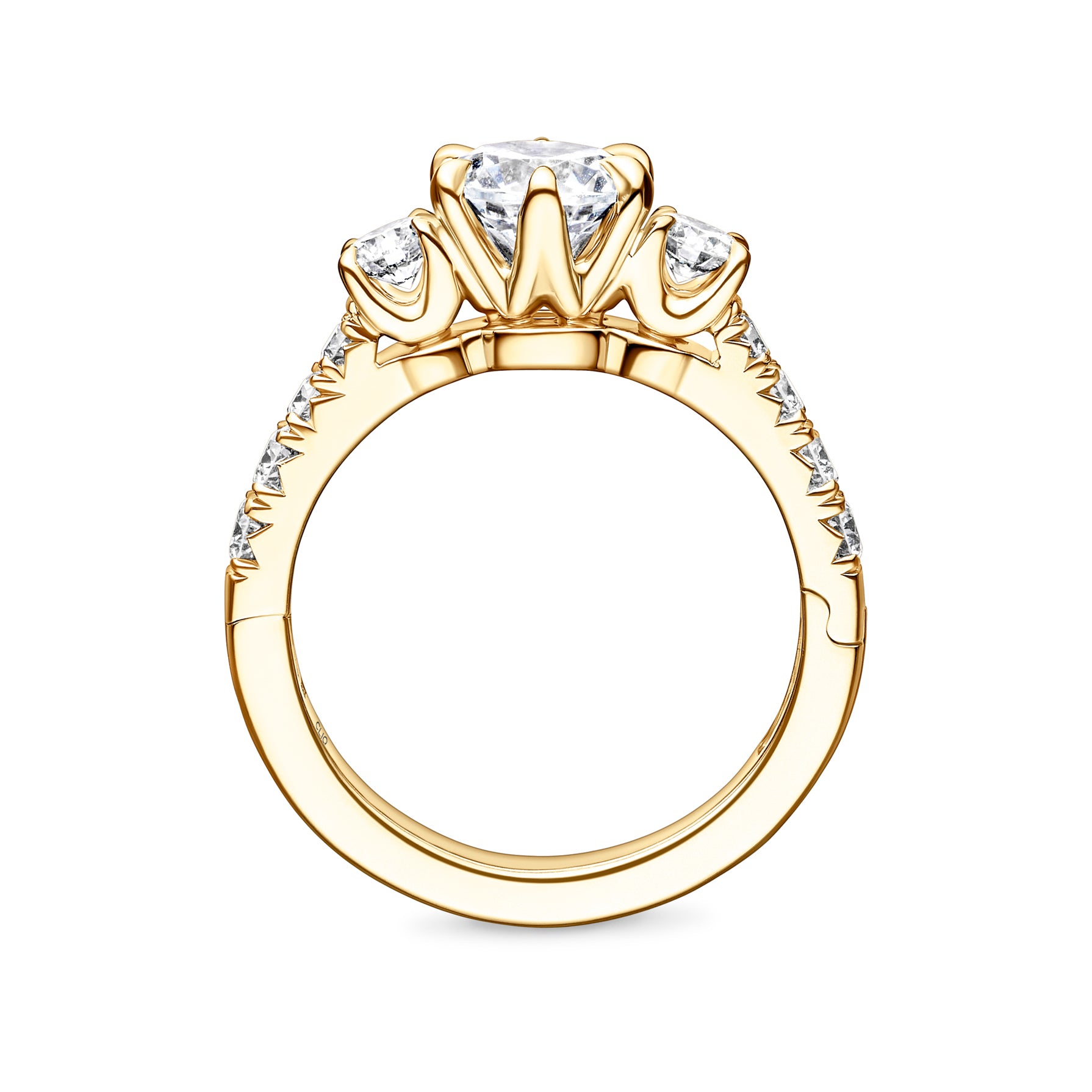 Devaraux Three Stone Diamond Engagement Ring