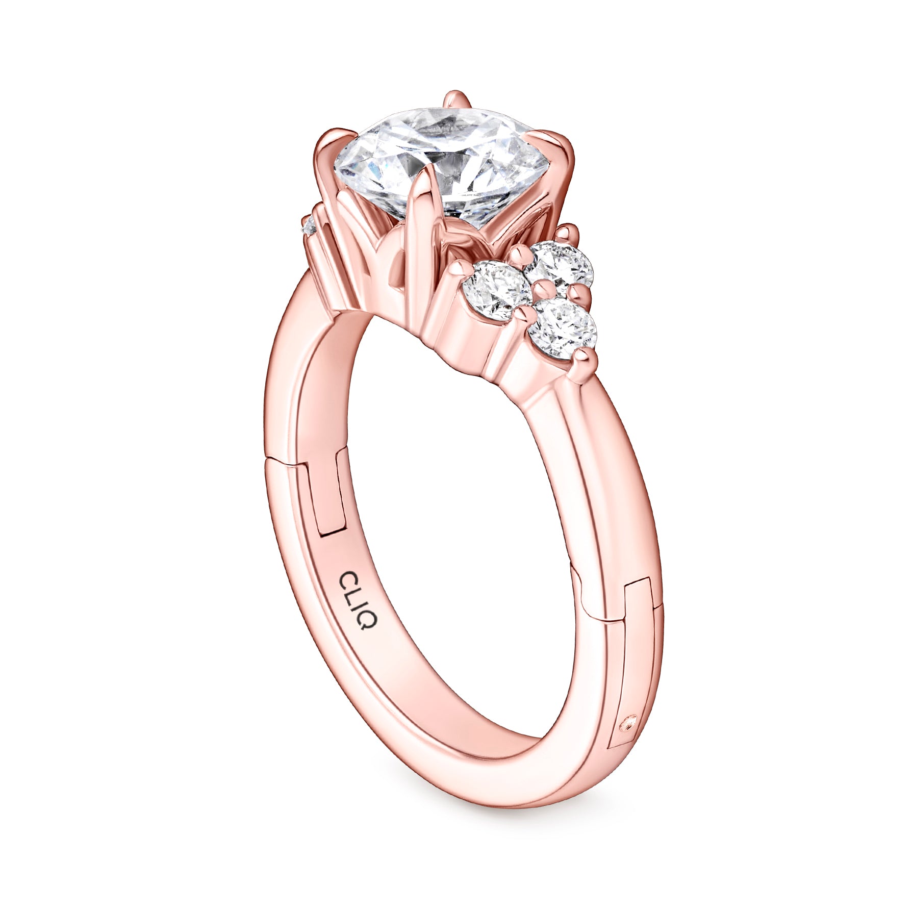 Lombard Diamond Engagement Ring with Side Stones