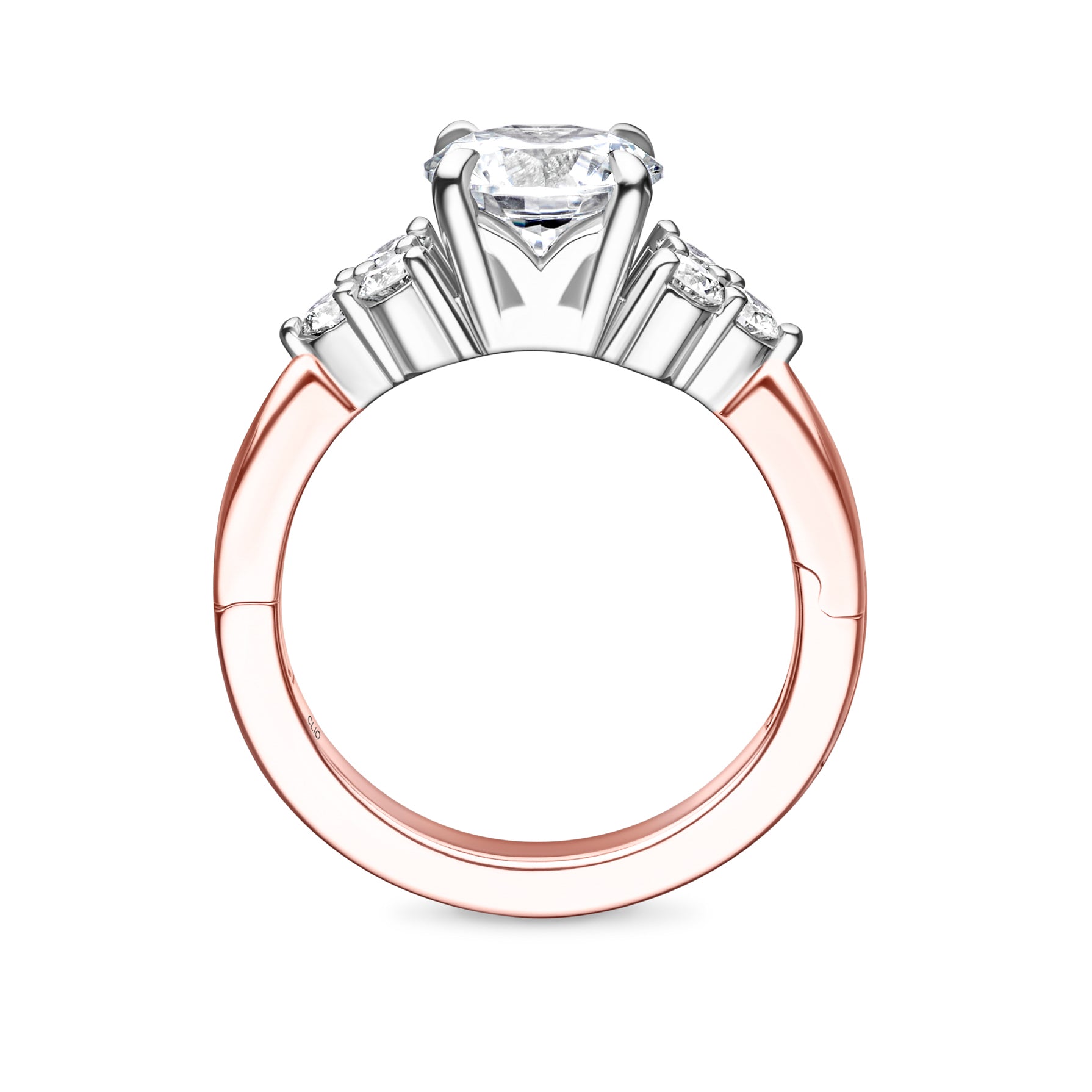 Lombard Diamond Engagement Ring with Side Stones
