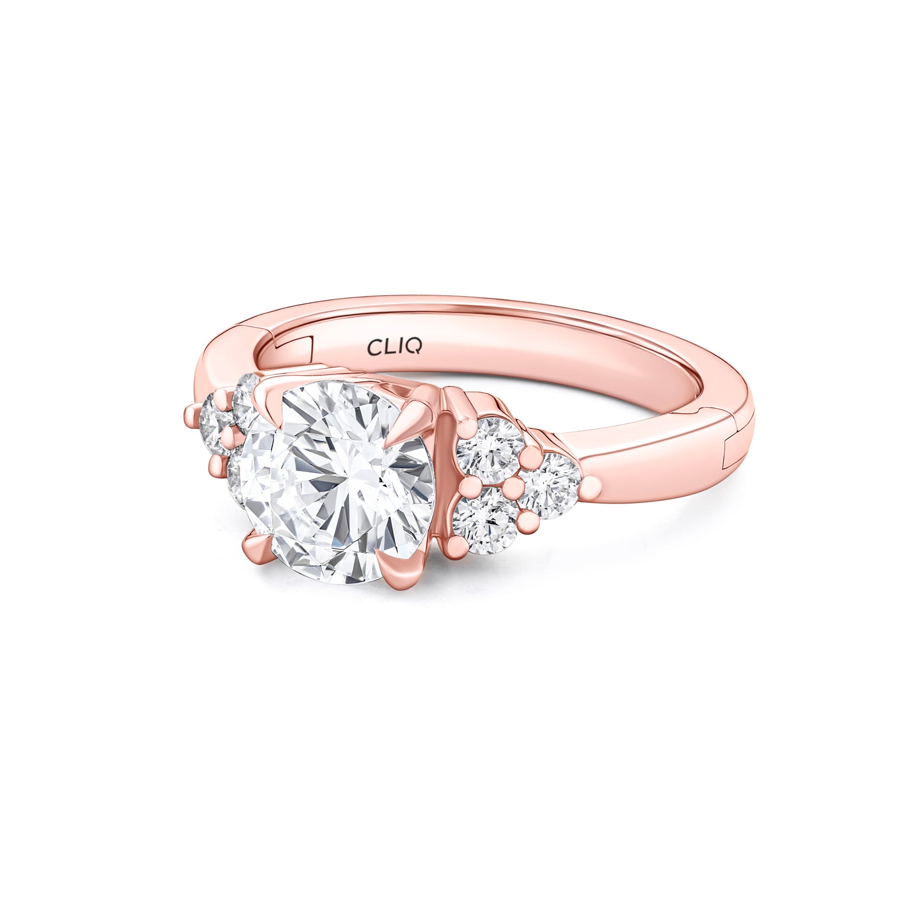 Lombard Diamond Engagement Ring with Side Stones