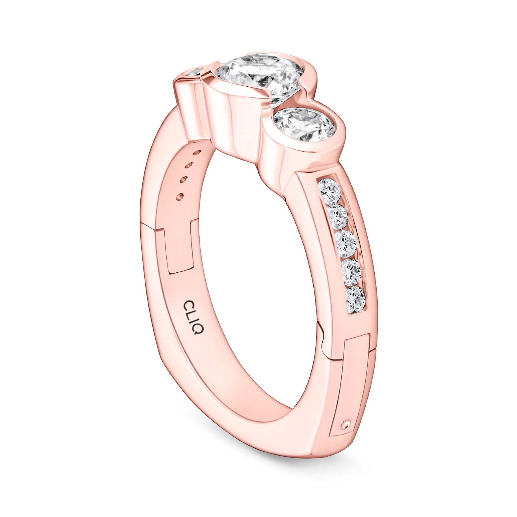 Dorsey Three-Stone Ring with Side Stones