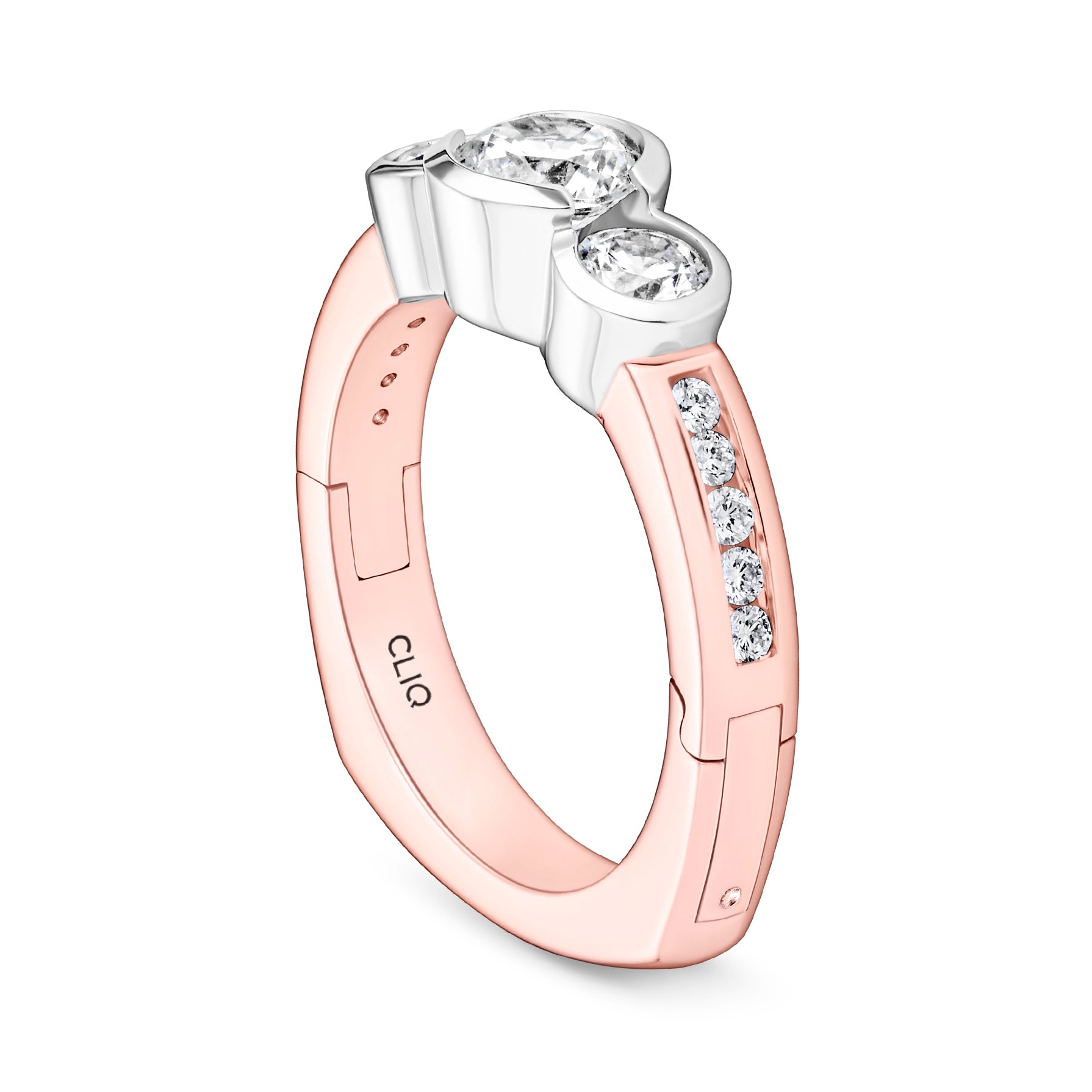 Dorsey Three-Stone Ring with Side Stones