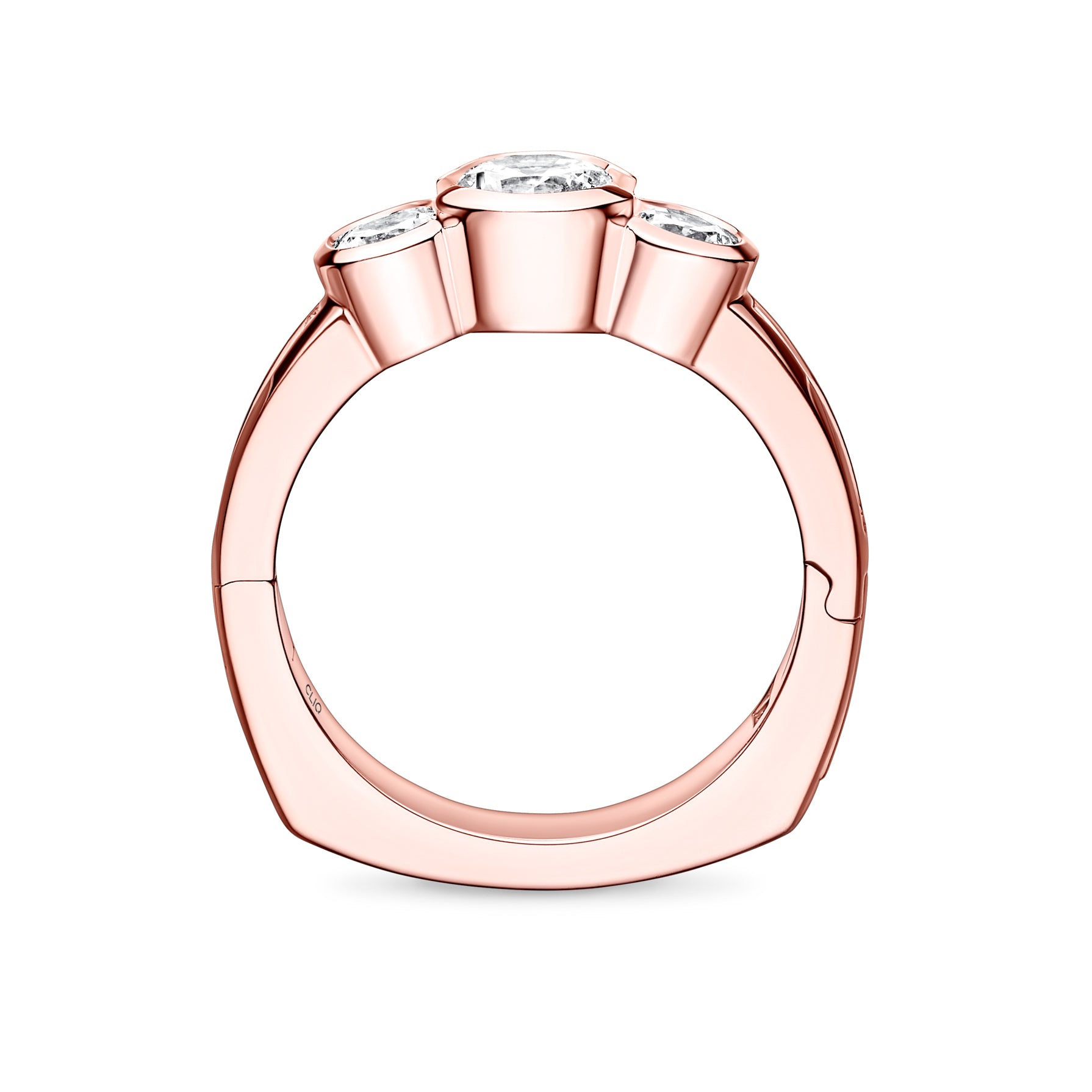 Dorsey Three-Stone Ring with Side Stones