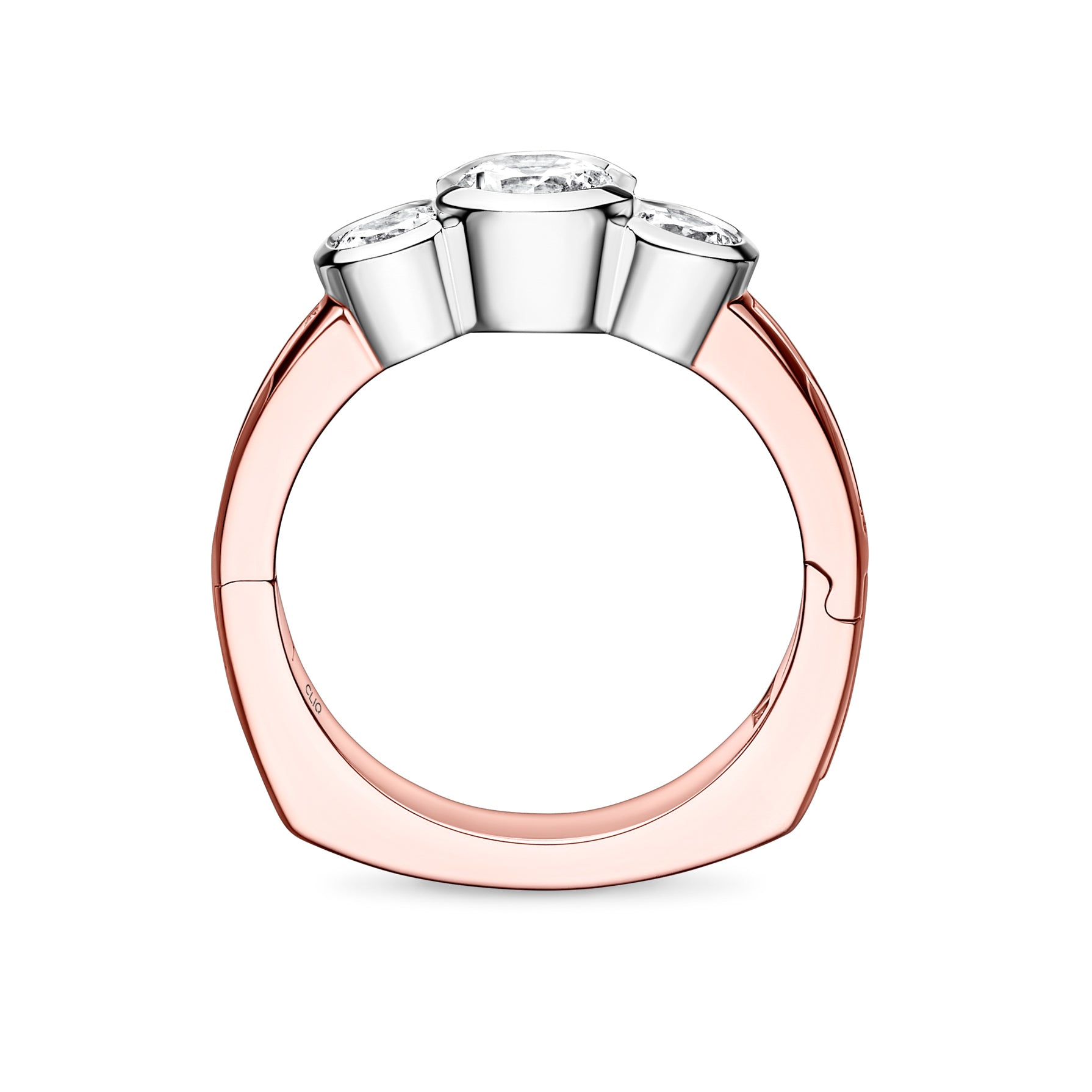 Dorsey Three-Stone Ring with Side Stones