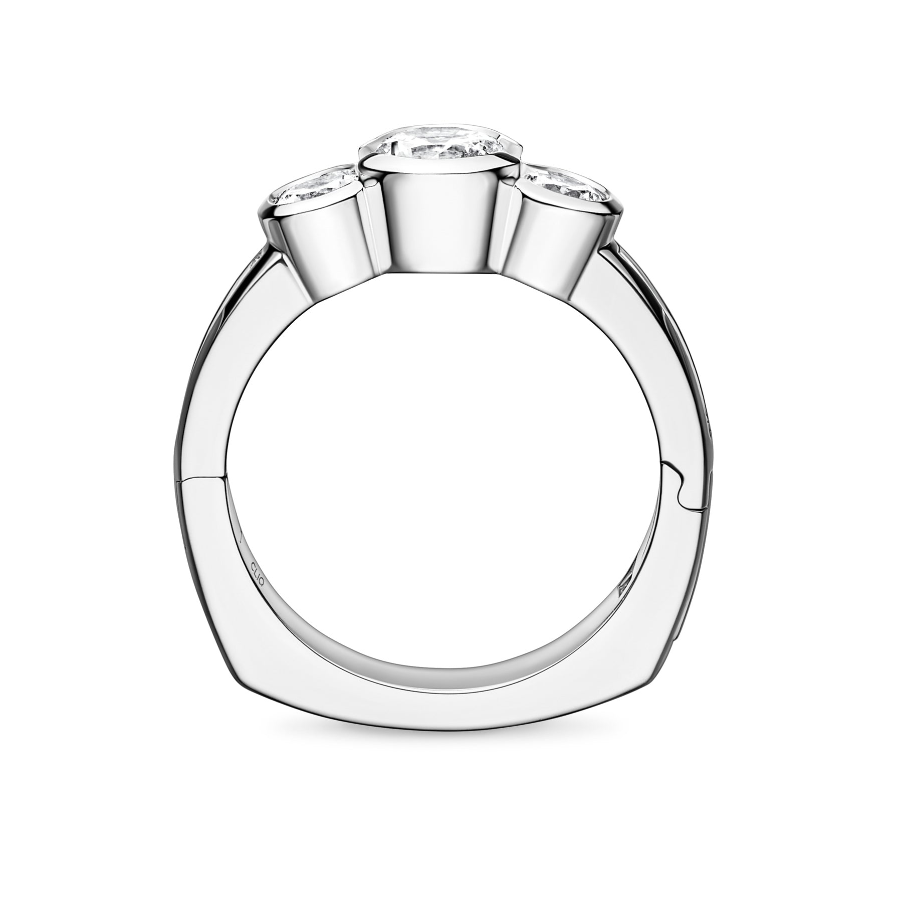 Dorsey Three-Stone Ring with Side Stones
