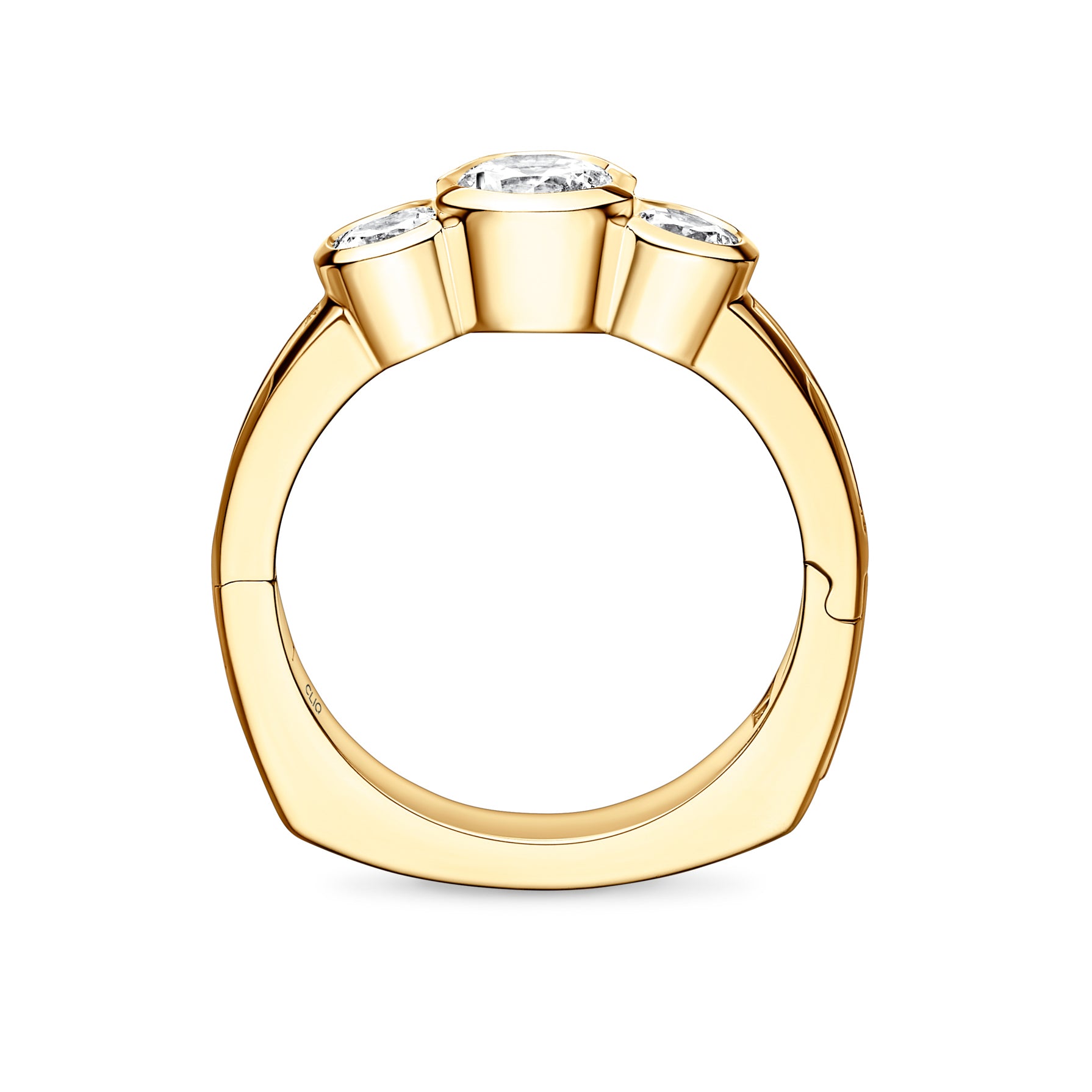 Dorsey Three-Stone Ring with Side Stones