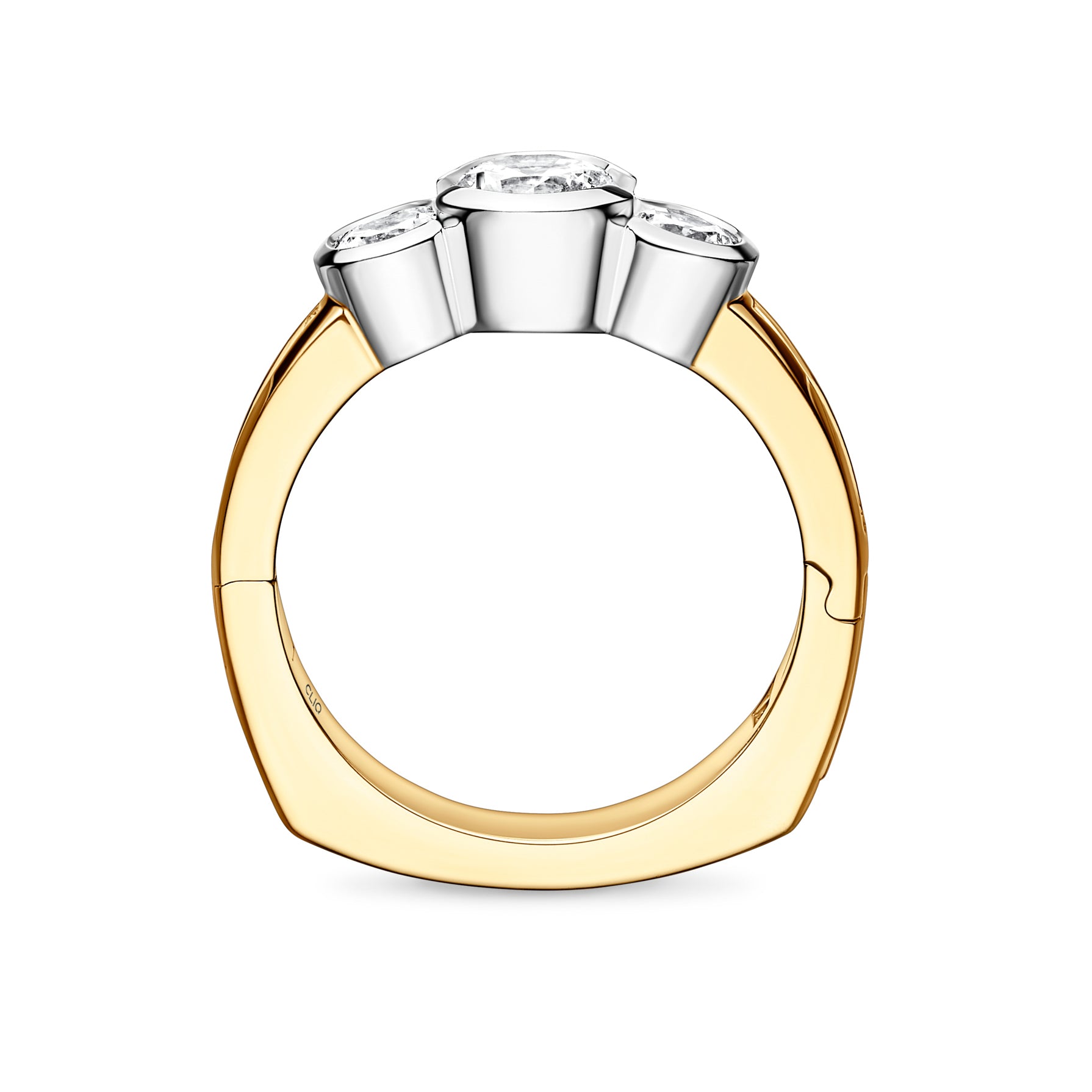 Dorsey Three-Stone Ring with Side Stones
