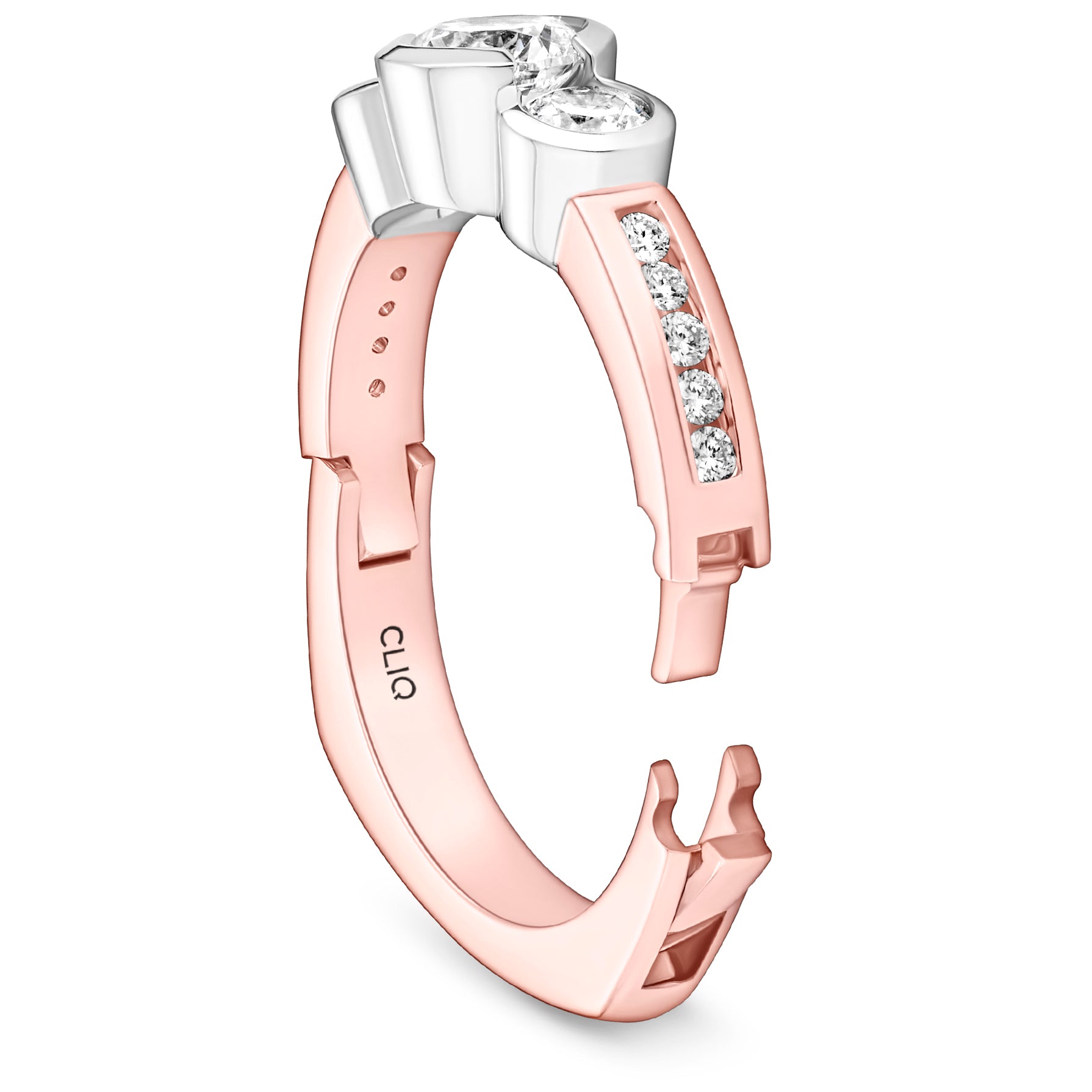 Dorsey Three-Stone Ring with Side Stones