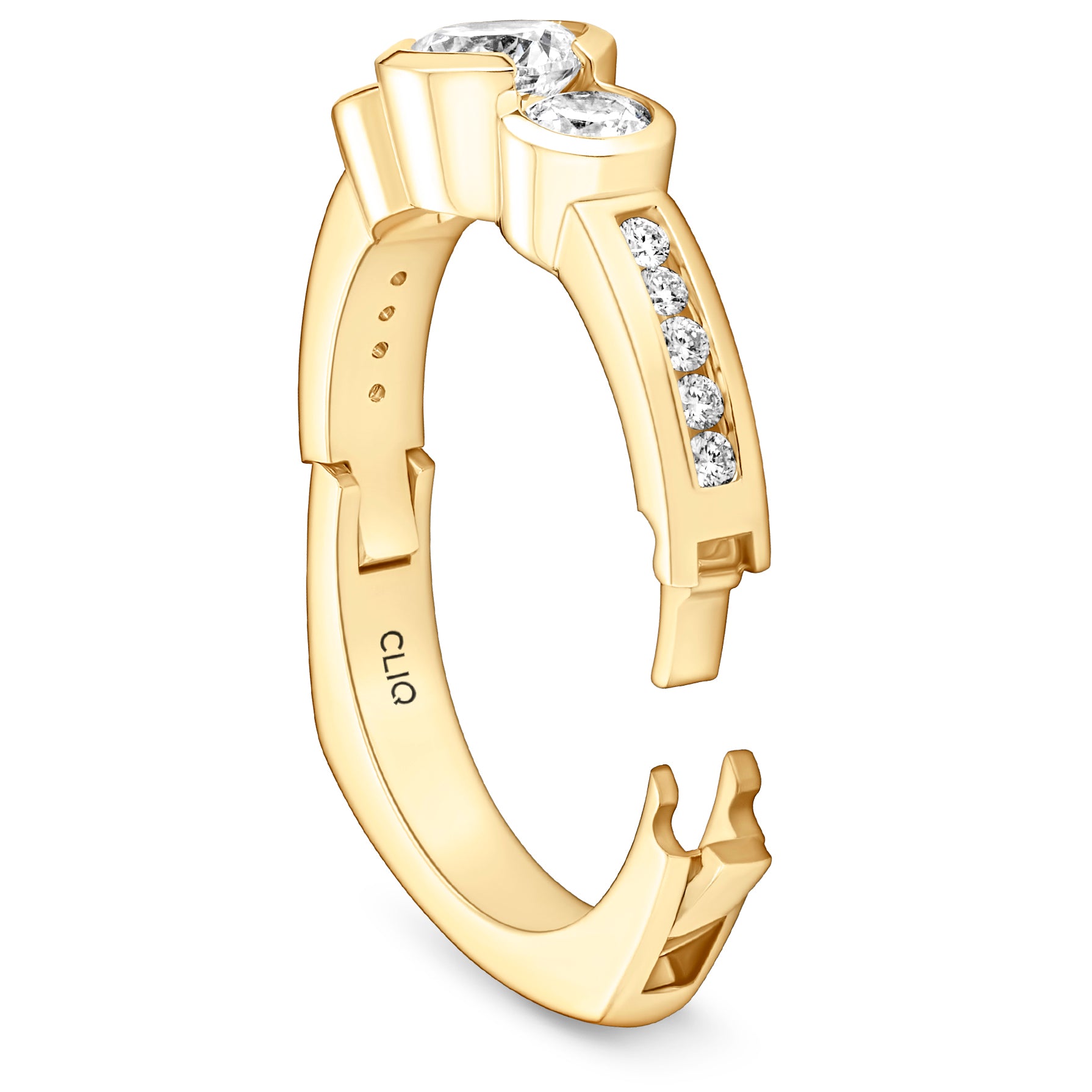 Dorsey Three-Stone Ring with Side Stones