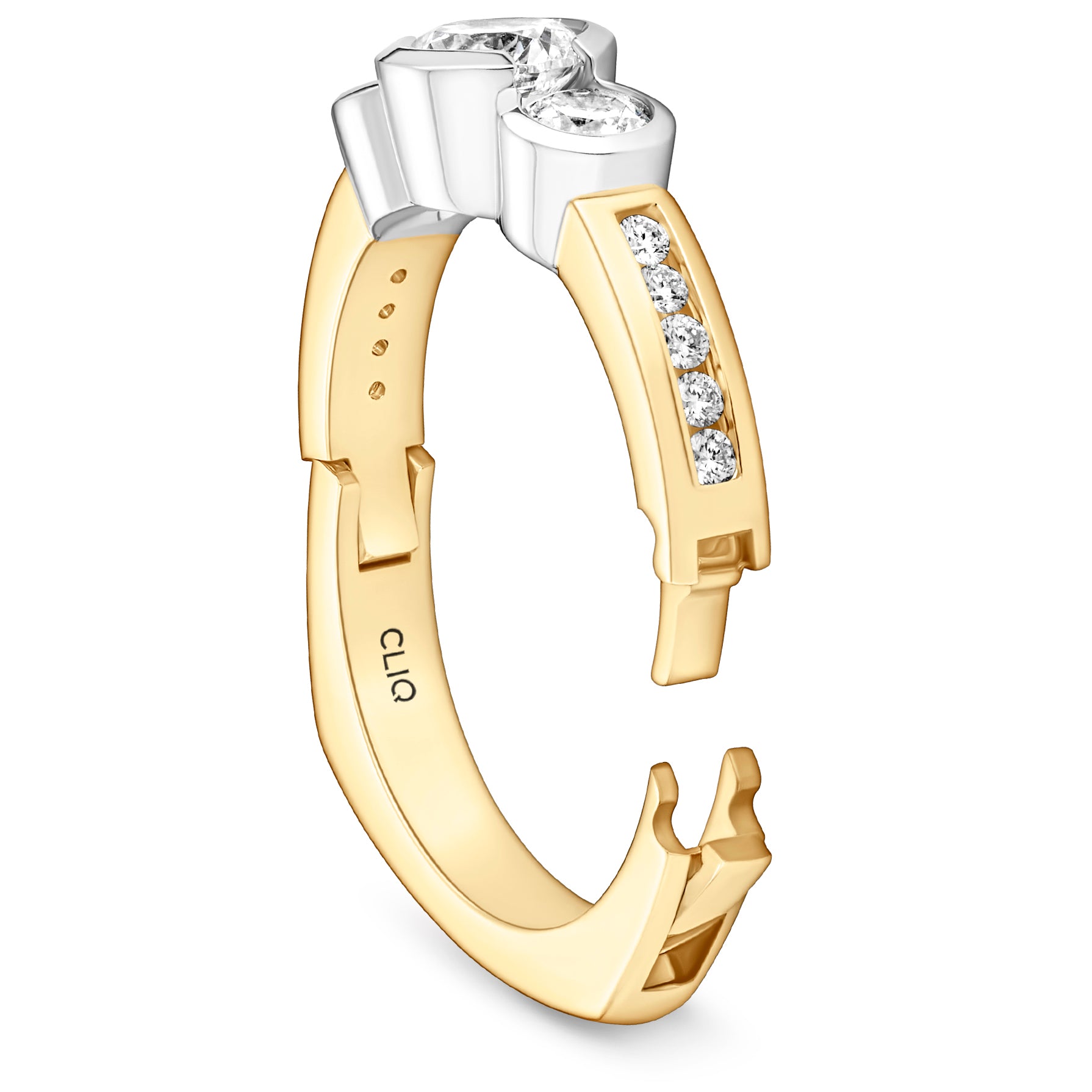 Dorsey Three-Stone Ring with Side Stones