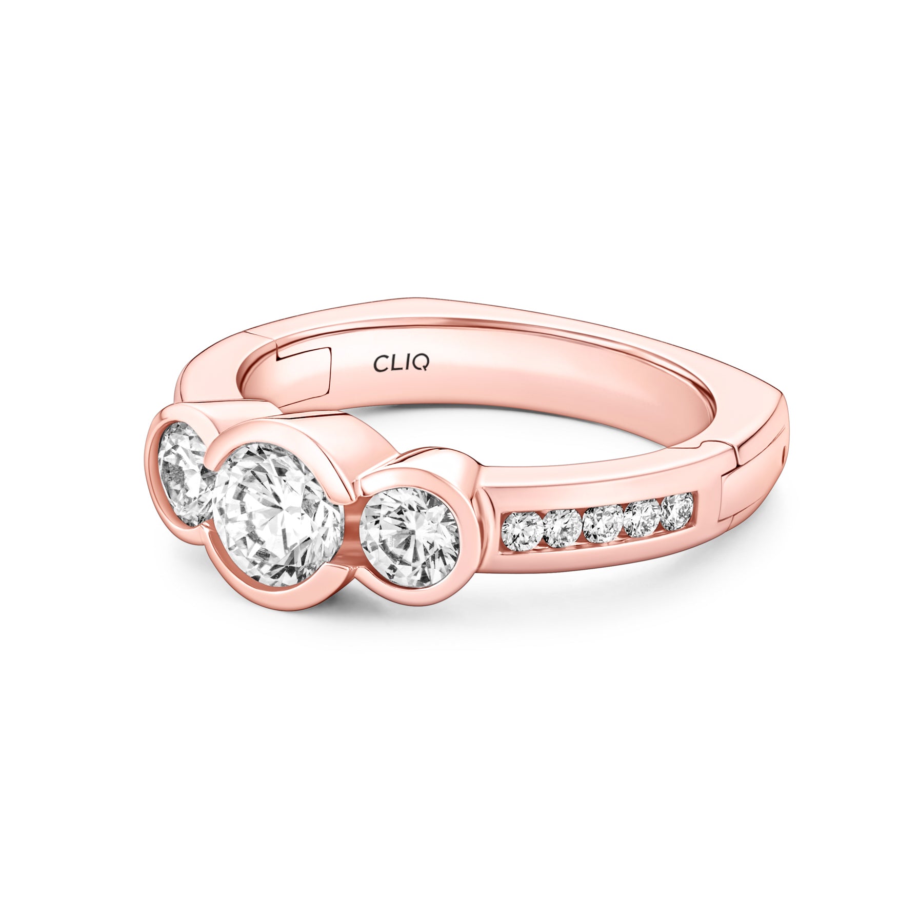 Dorsey Three-Stone Ring with Side Stones