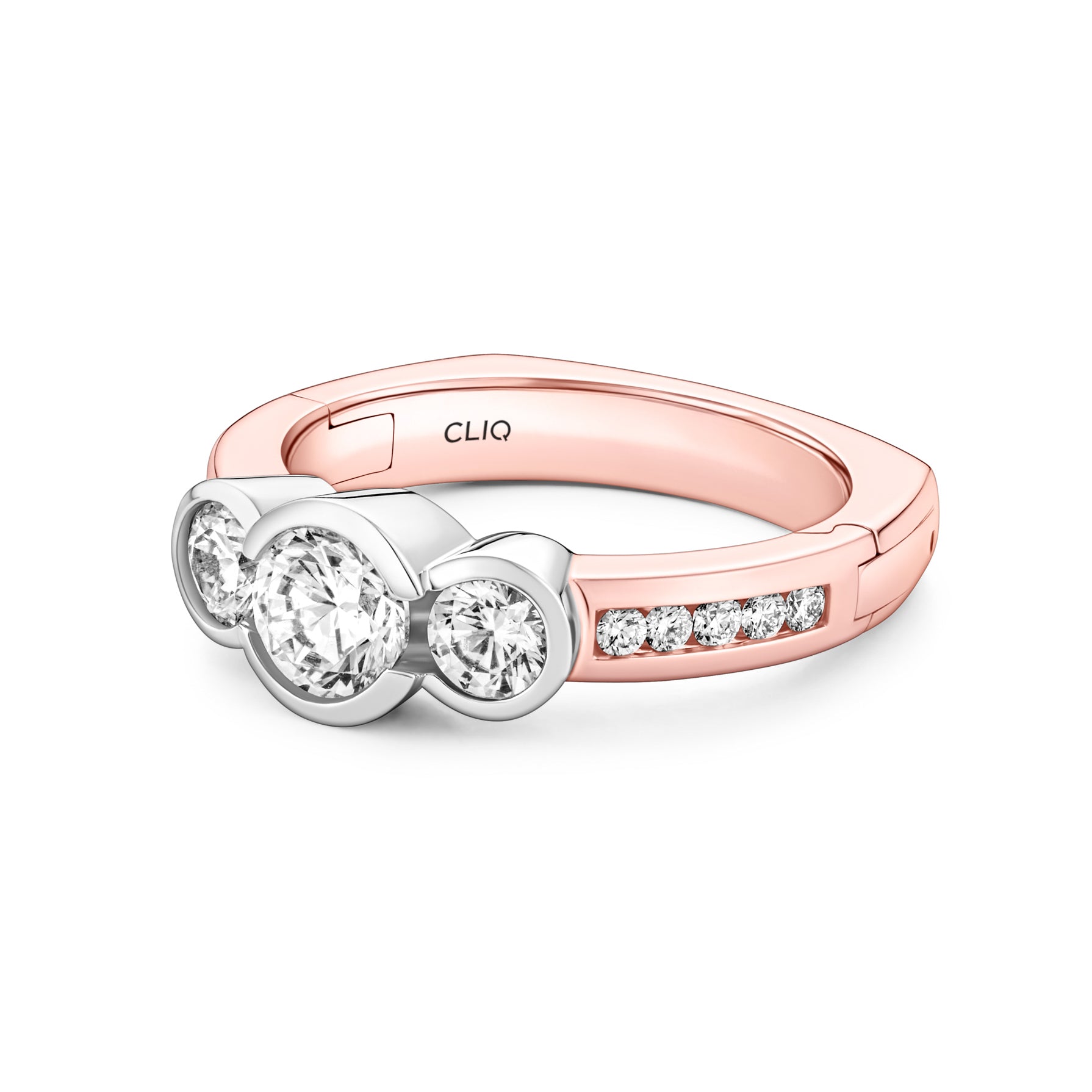 Dorsey Three-Stone Ring with Side Stones