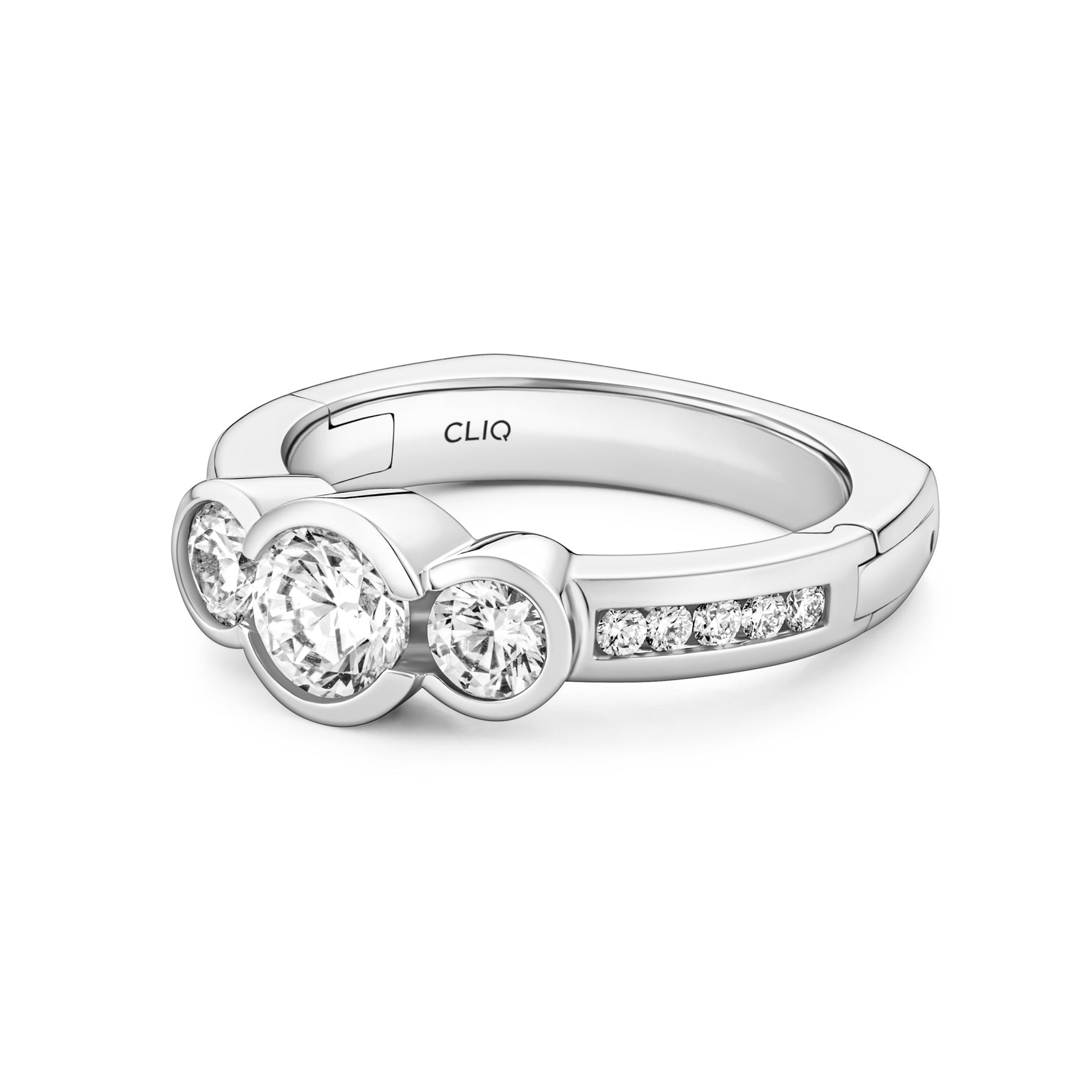 Dorsey Three-Stone Ring with Side Stones