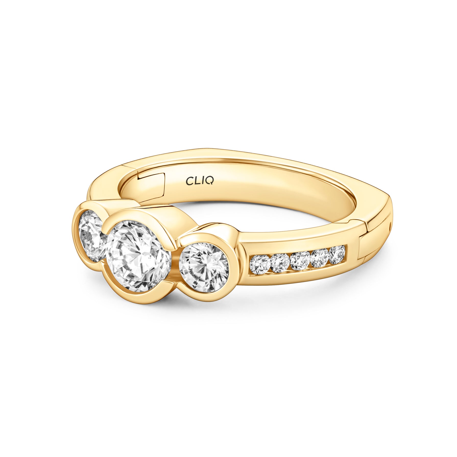 Dorsey Three-Stone Ring with Side Stones