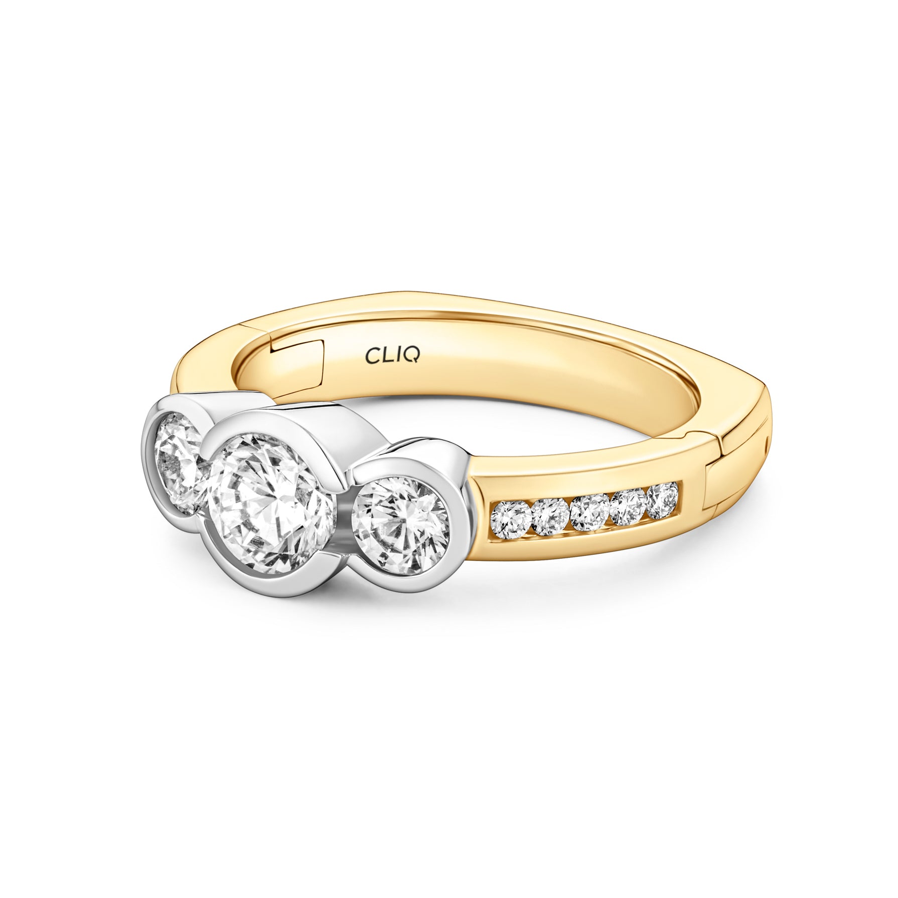 Dorsey Three-Stone Ring with Side Stones