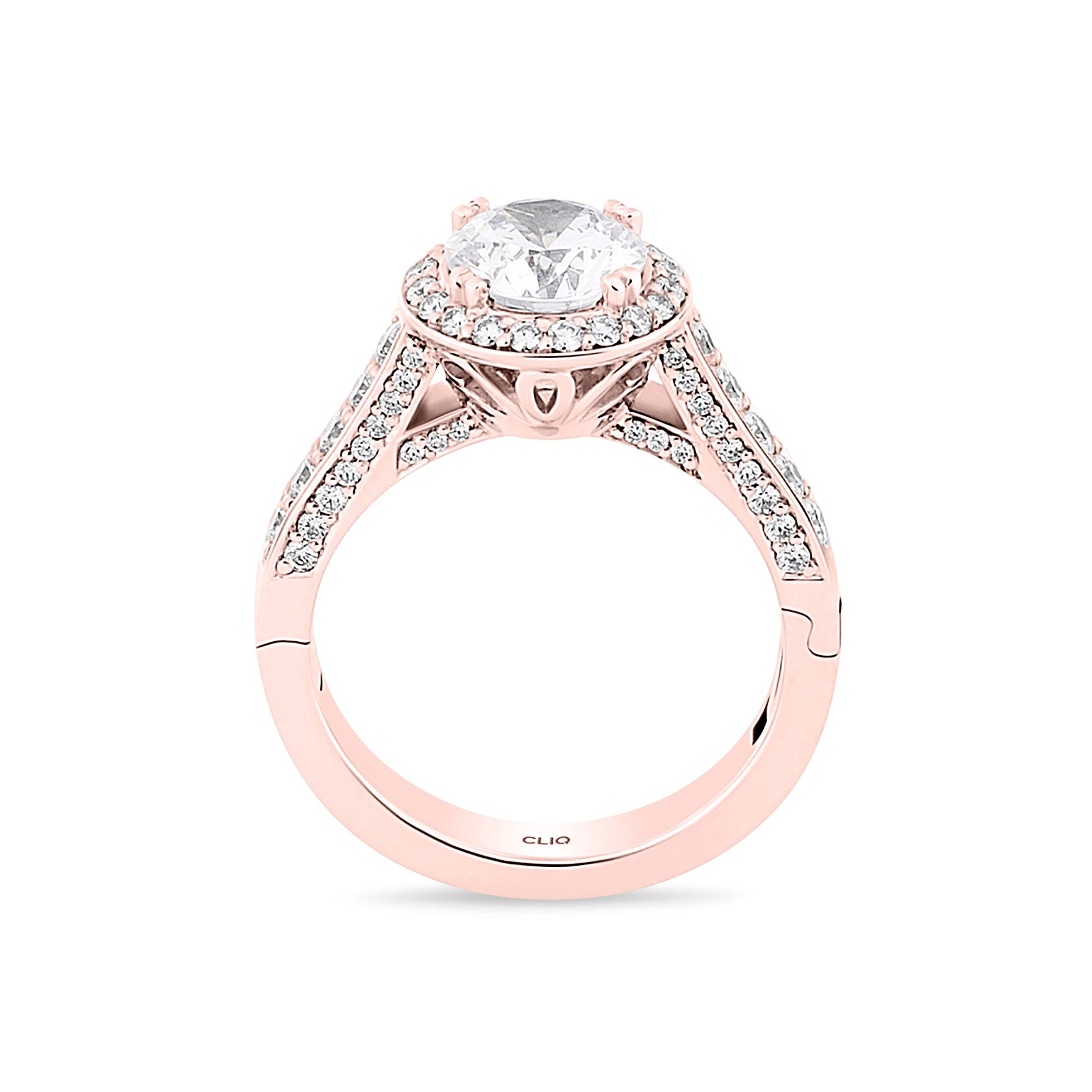 Lisa Pavé Engagement Ring with Side Stones