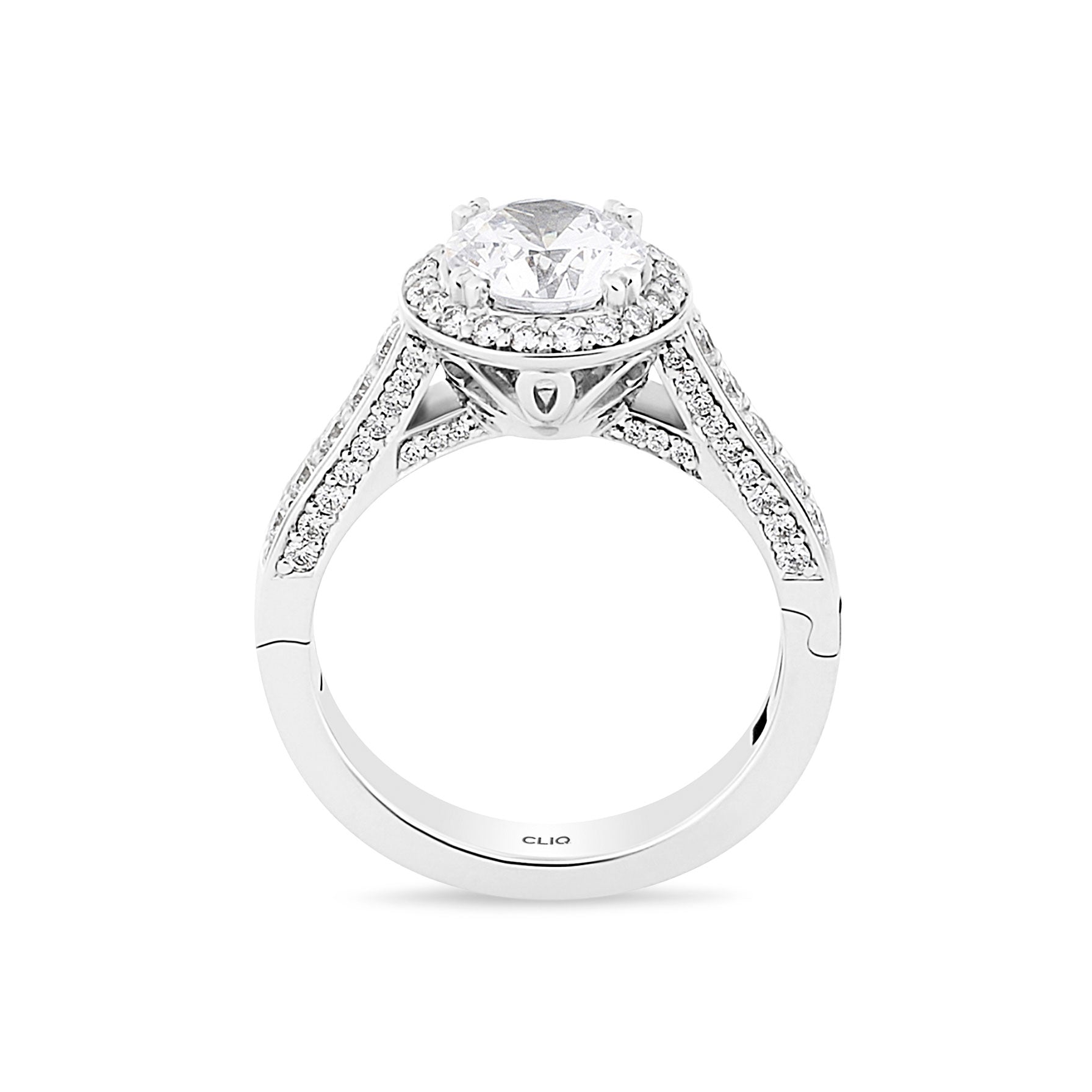 Lisa Pavé Engagement Ring with Side Stones