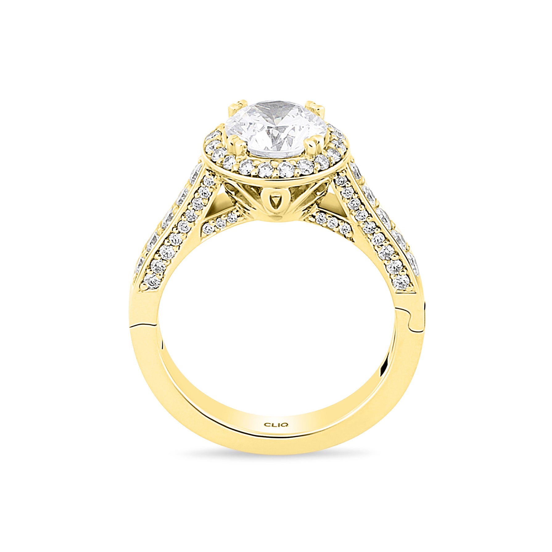 Lisa Pavé Engagement Ring with Side Stones
