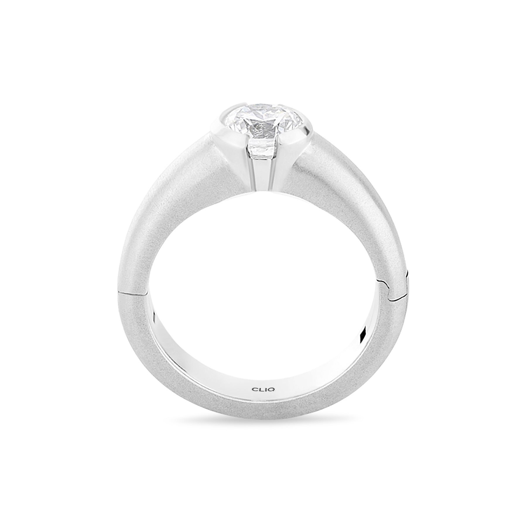 Eclipse Solitaire Engagement Ring with Textured Finish
