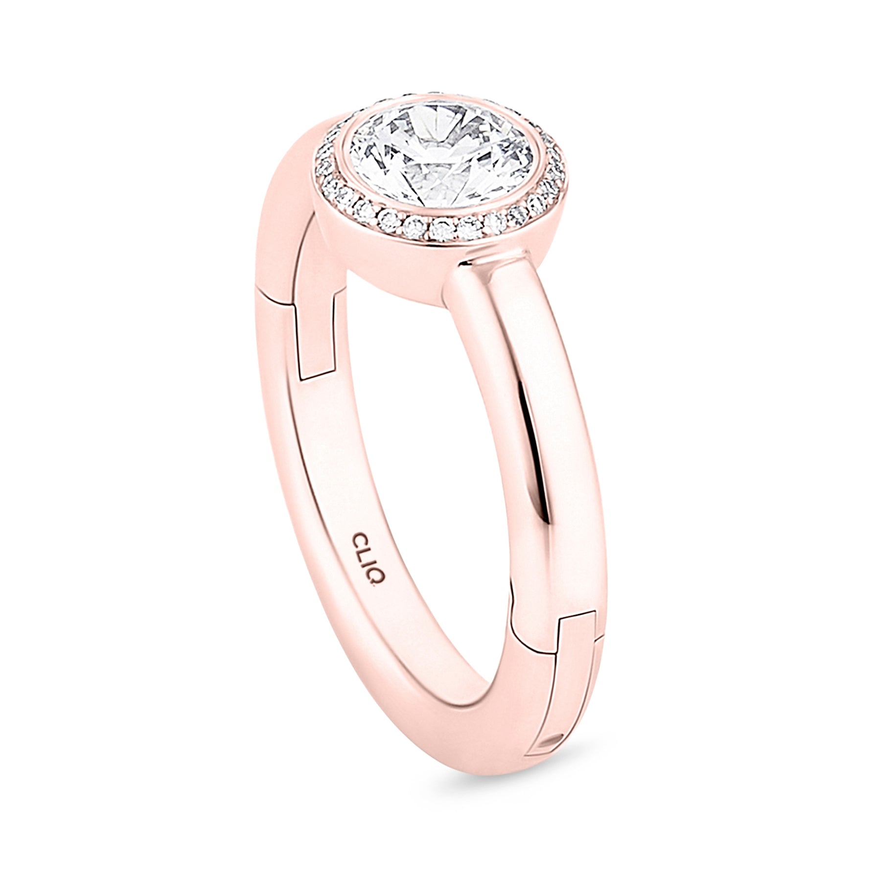 Riley Bezel Set Ring with Halo