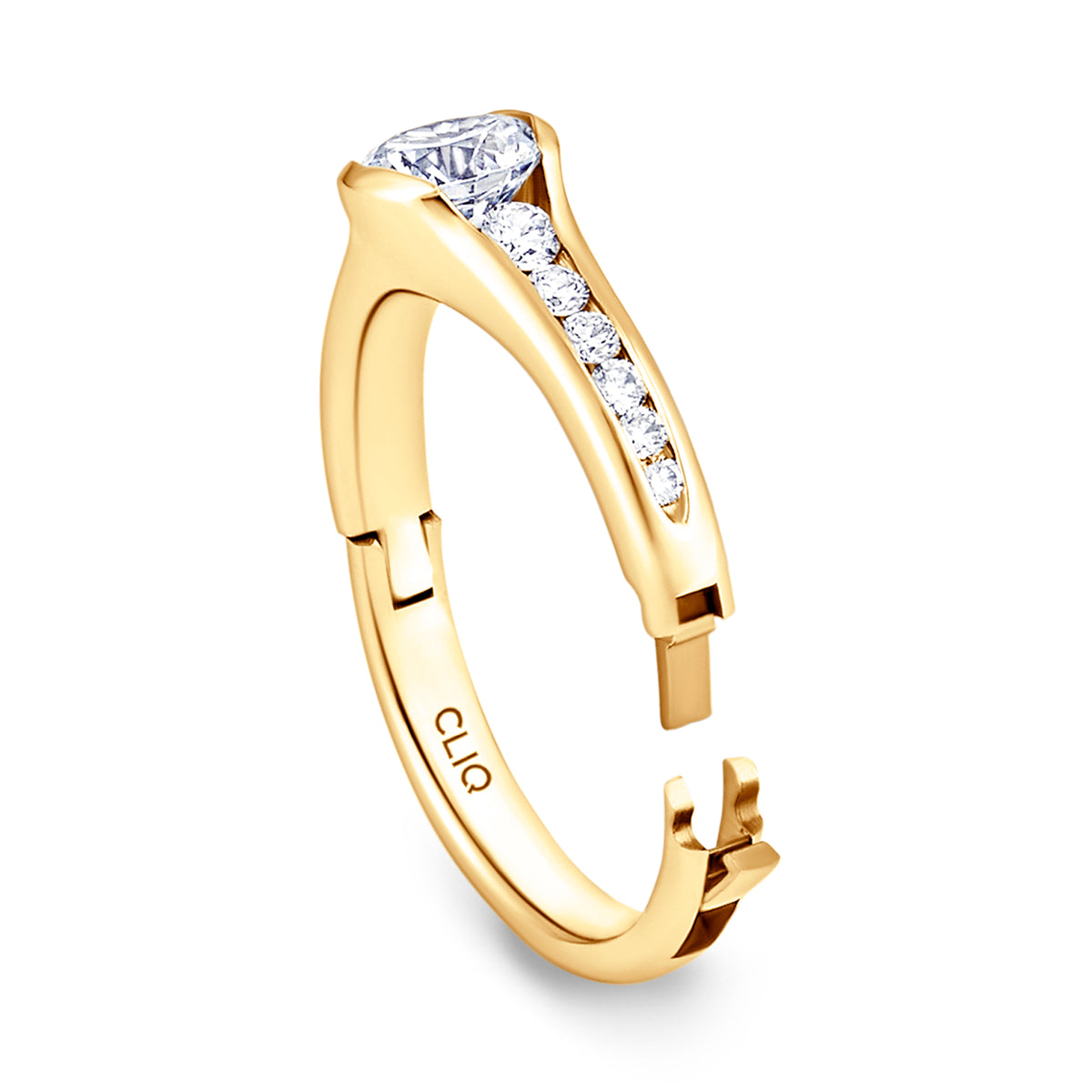 Chamonix Half Bezel Engagement Ring with Graduating Side Stones