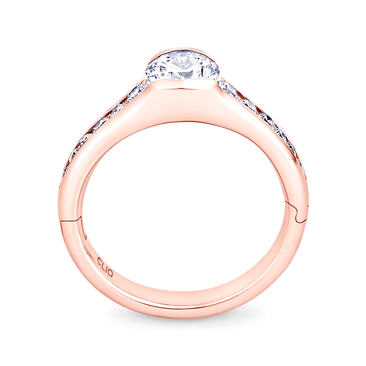 Chamonix Half Bezel Engagement Ring with Graduating Side Stones