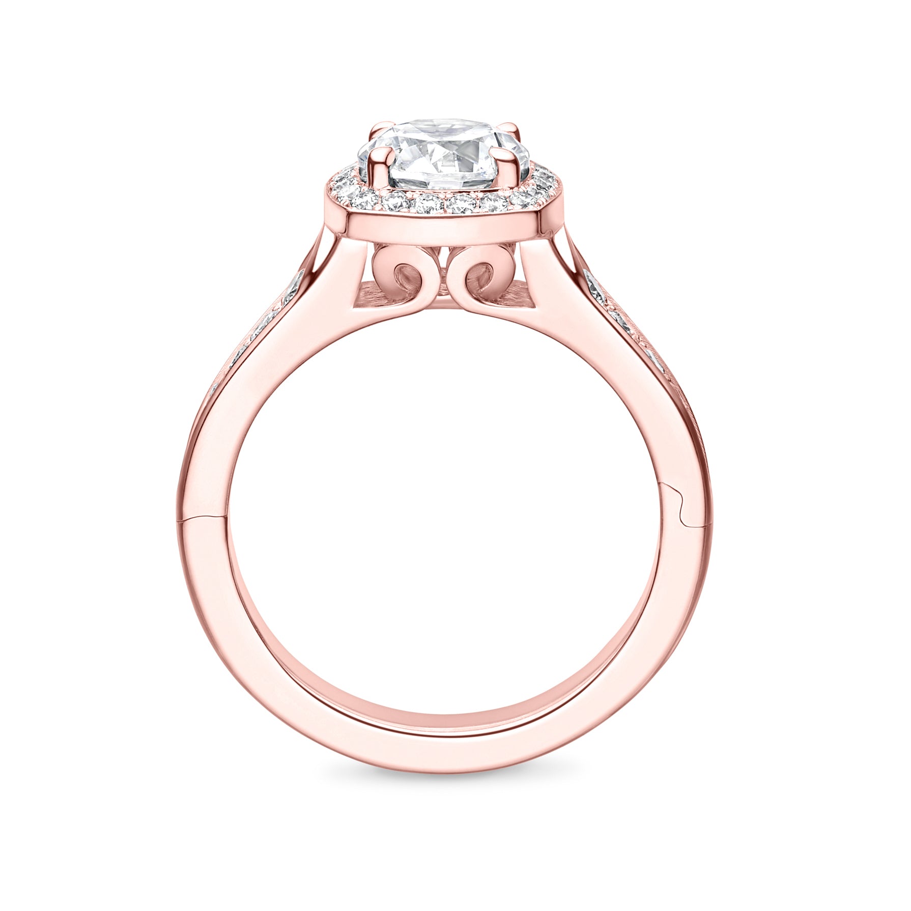 Abington Solitaire Engagement Ring with Side Stones