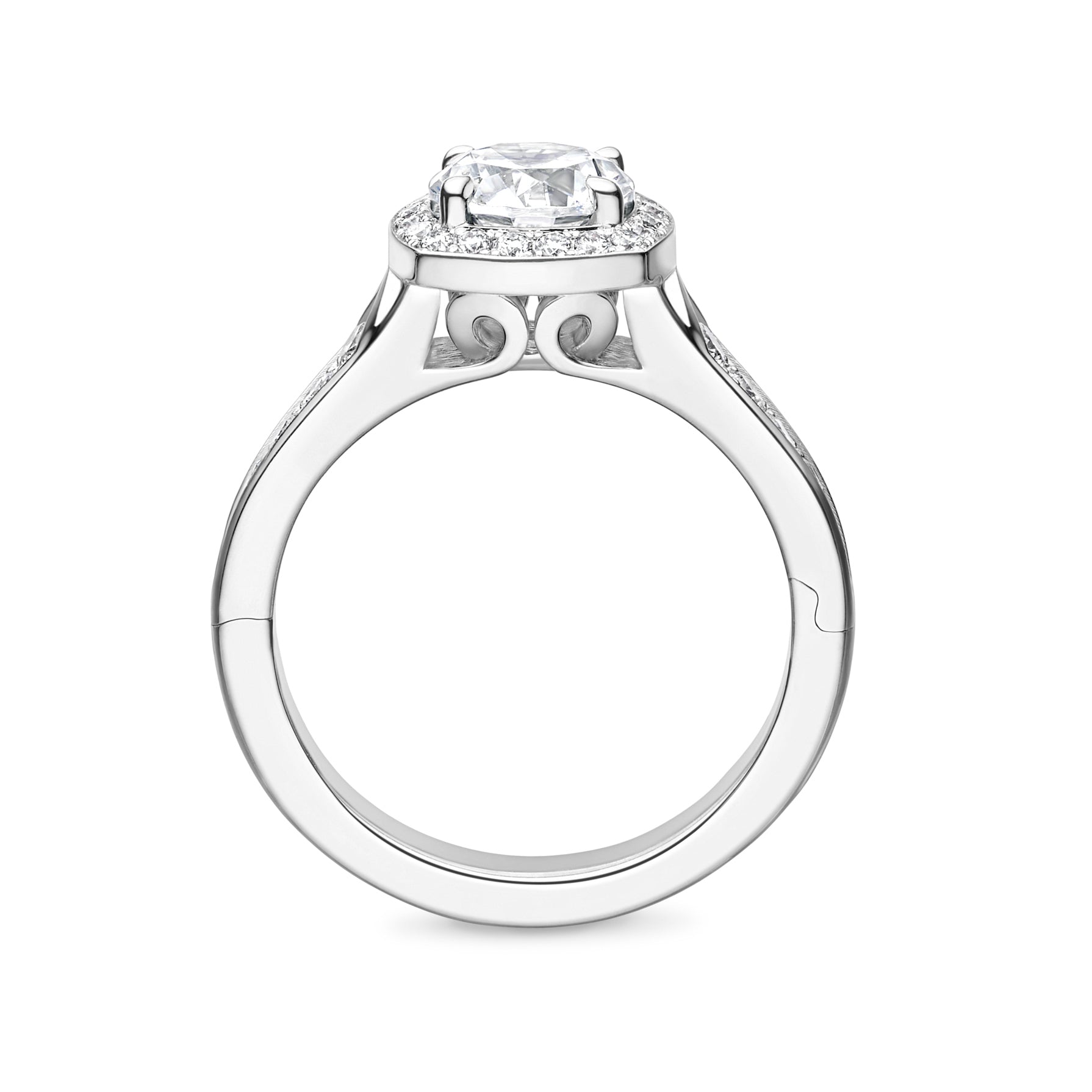 Abington Solitaire Engagement Ring with Side Stones