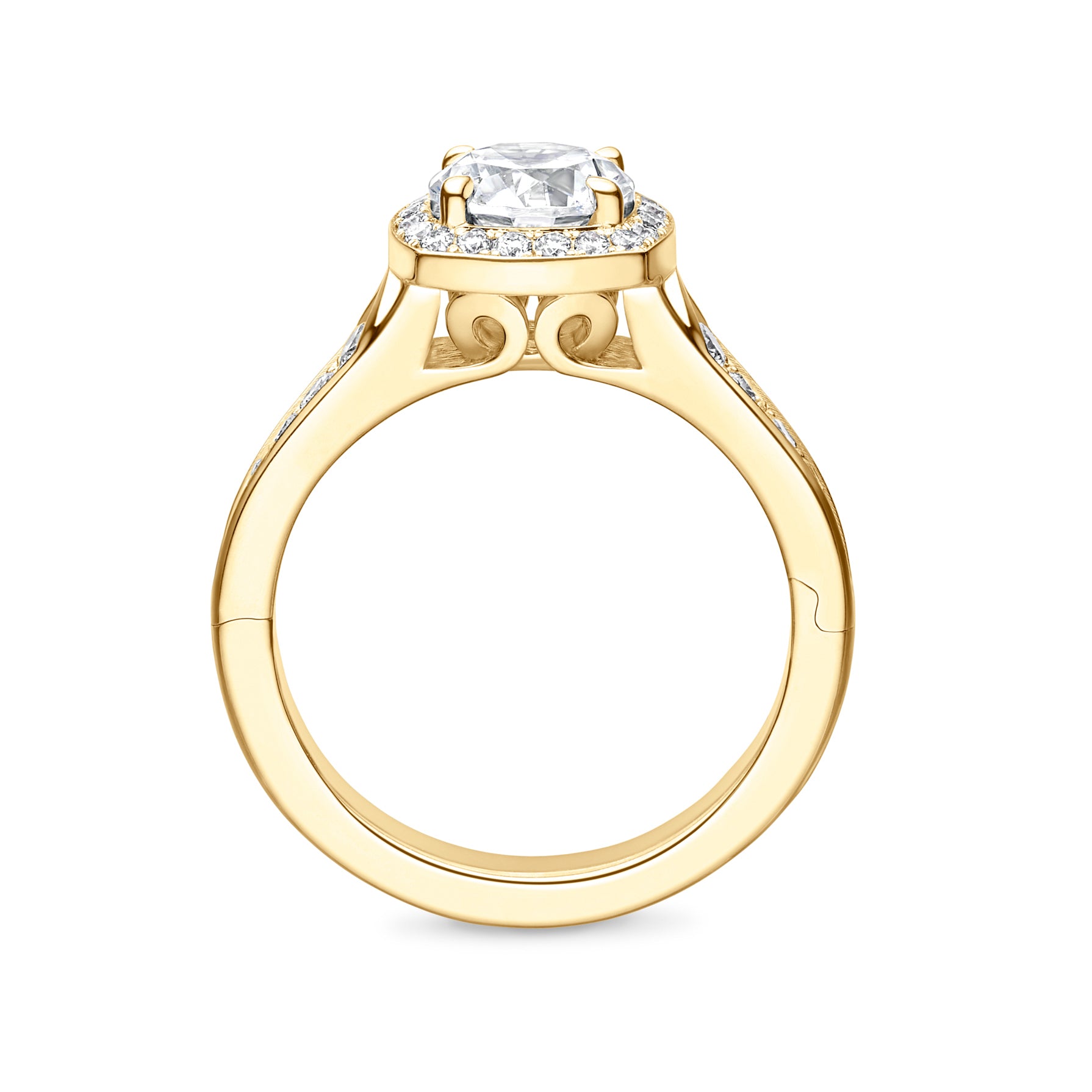 Abington Solitaire Engagement Ring with Side Stones