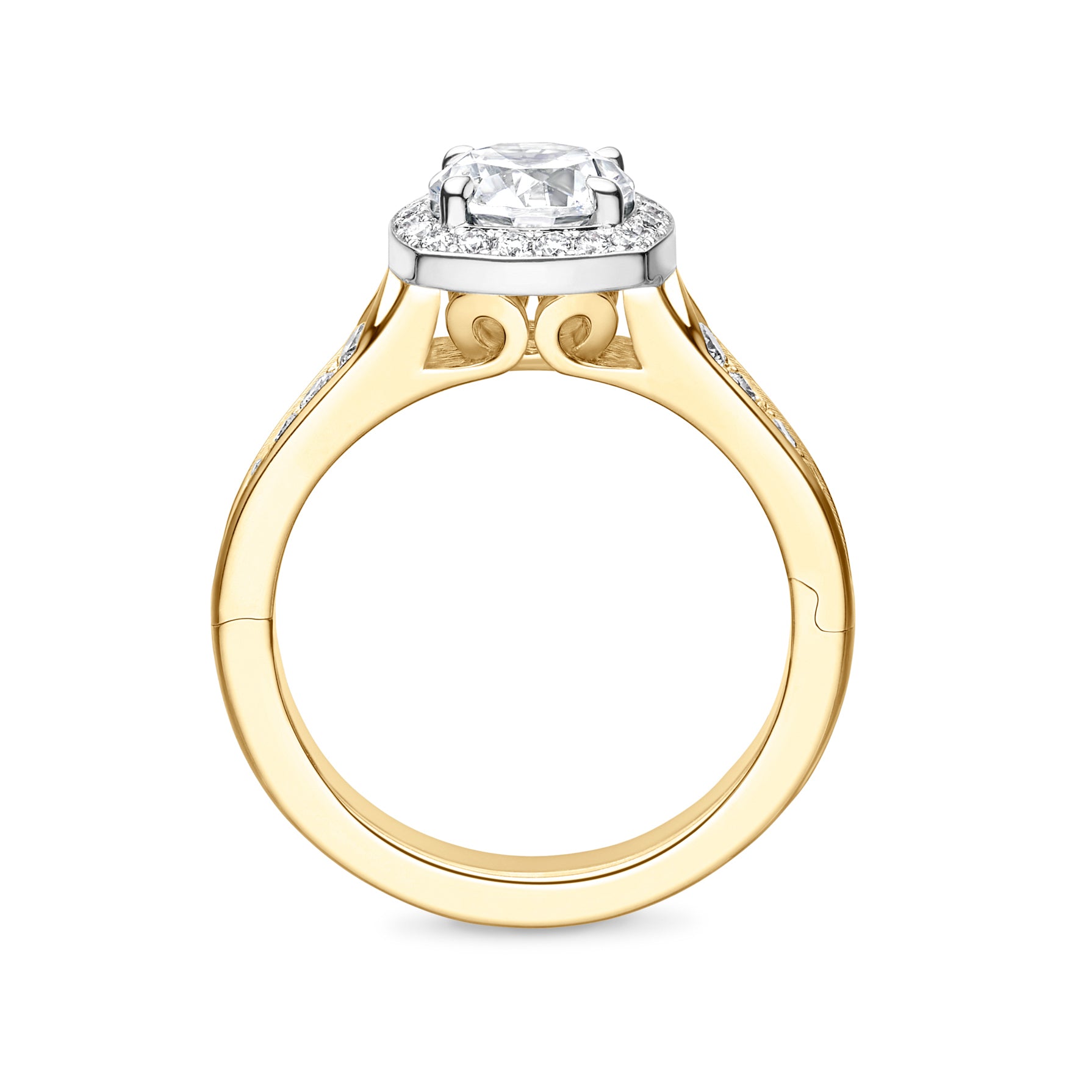 Abington Solitaire Engagement Ring with Side Stones
