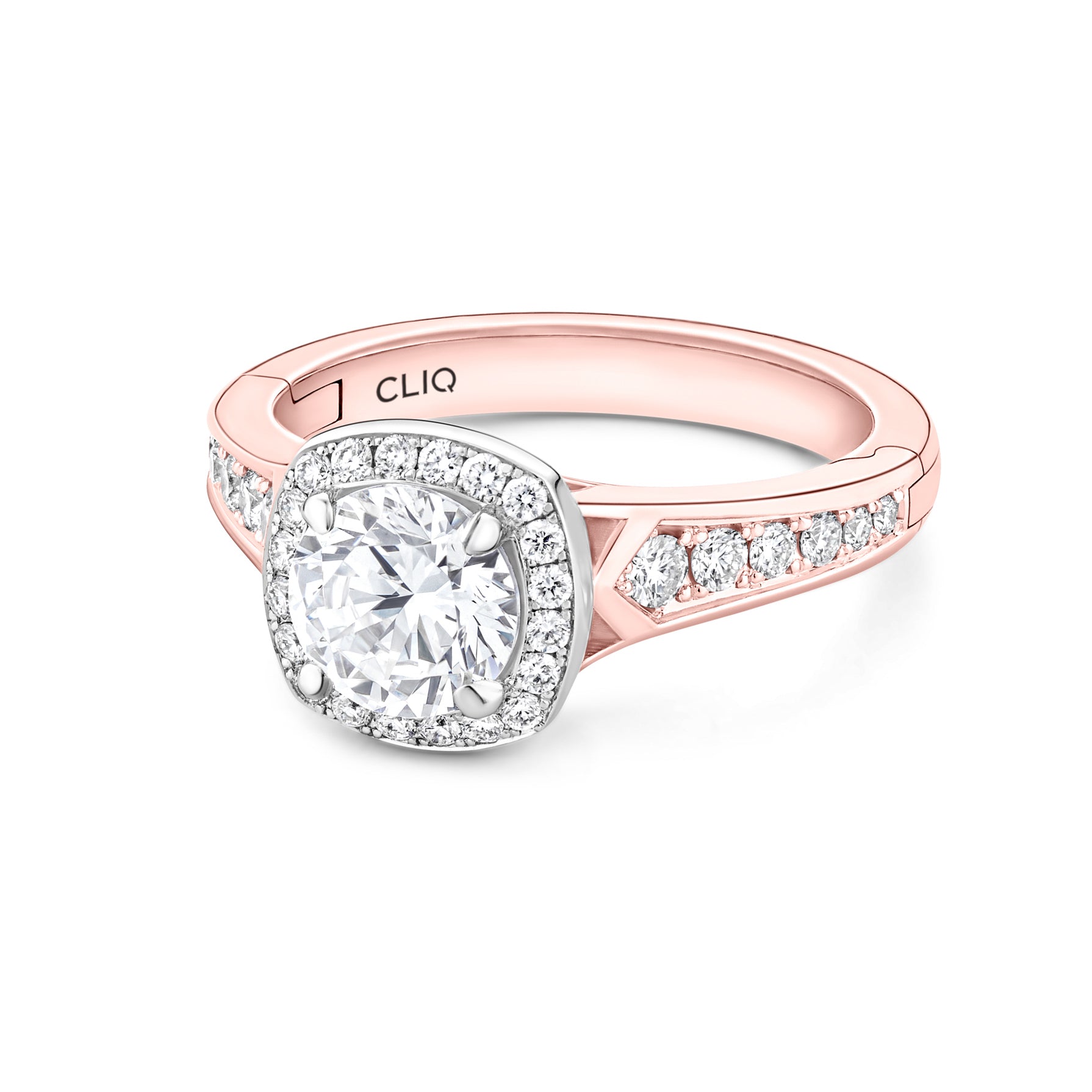 Abington Solitaire Engagement Ring with Side Stones