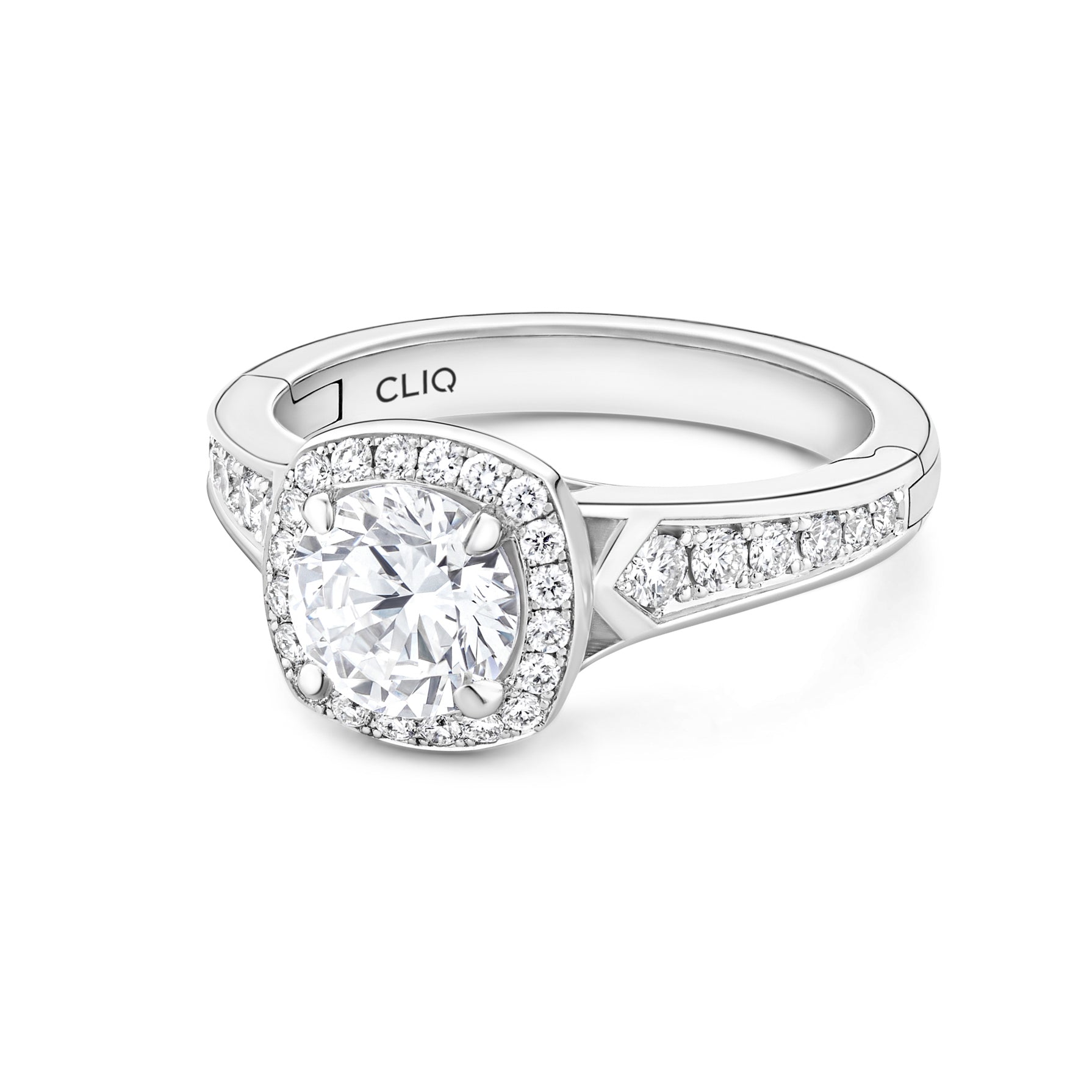 Abington Solitaire Engagement Ring with Side Stones