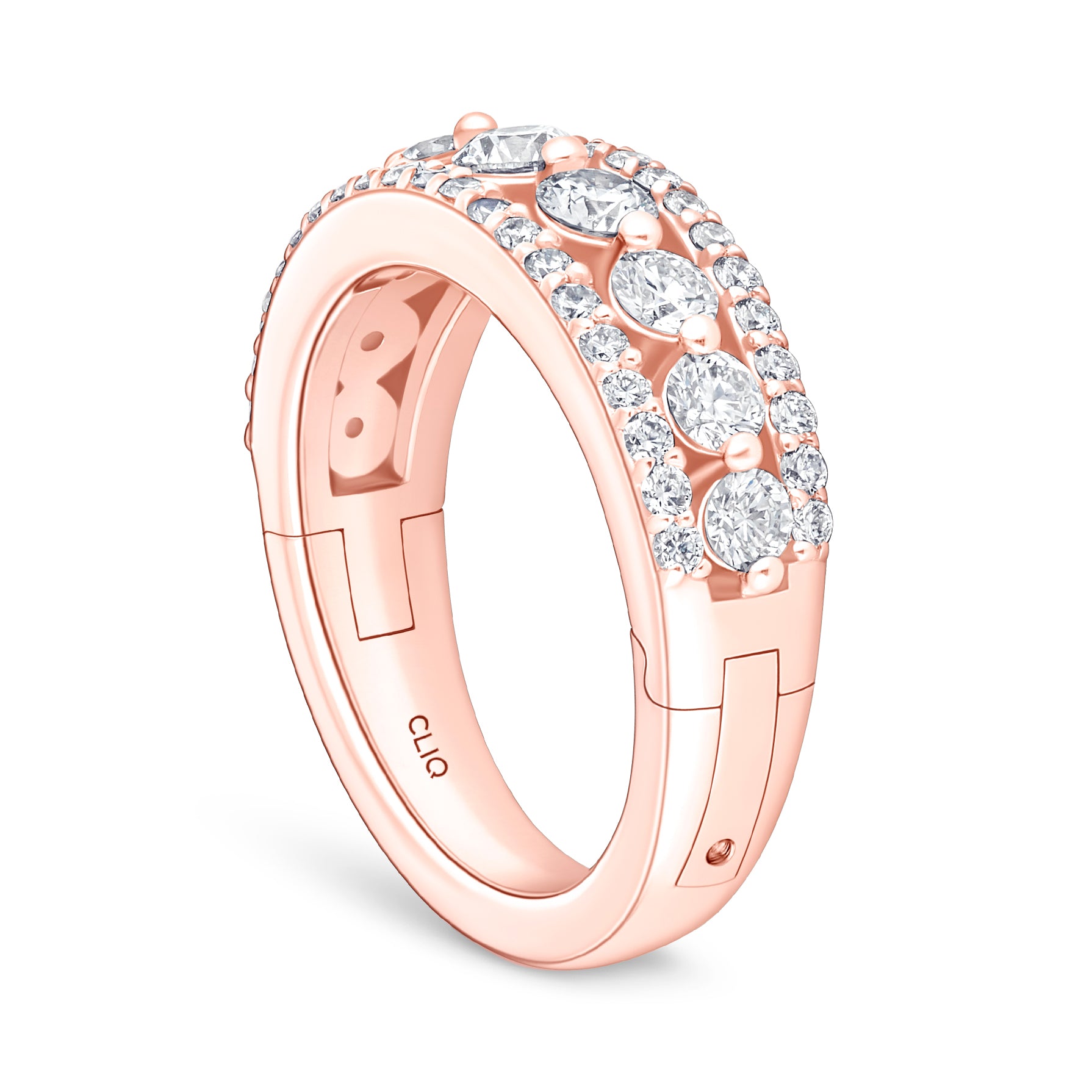 Addilyn Tapered Three Row Diamond Band