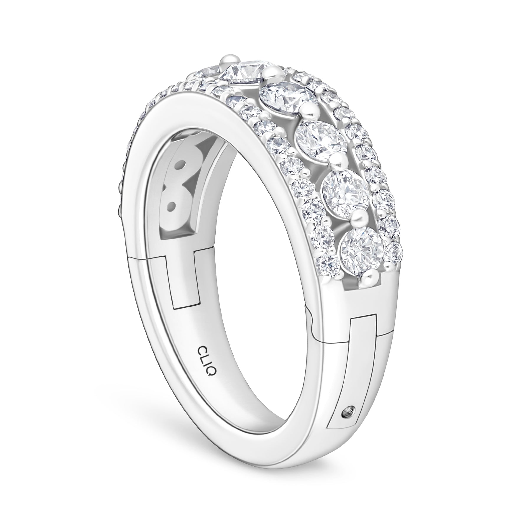 Addilyn Tapered Three Row Diamond Band