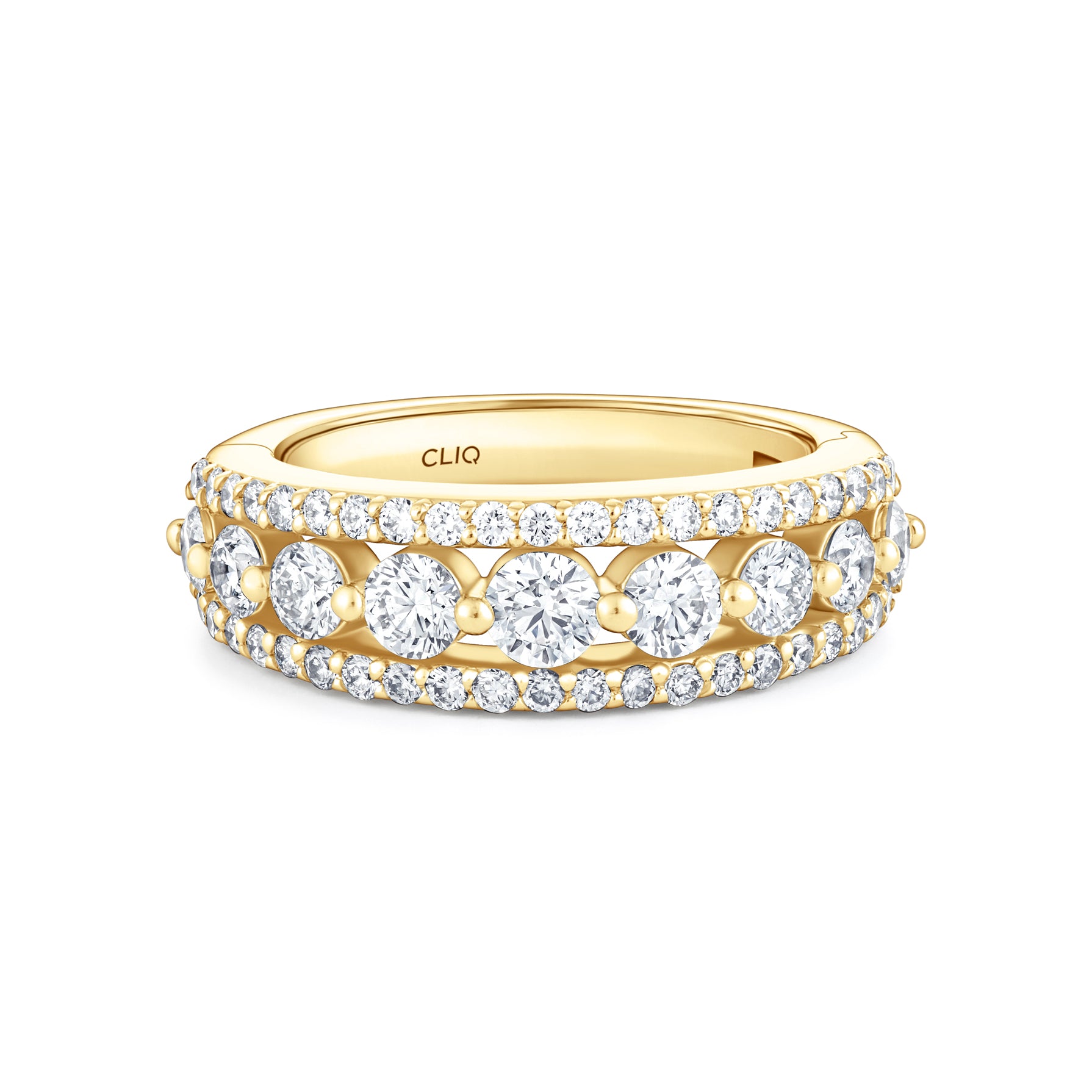 Addilyn Tapered Three Row Diamond Band