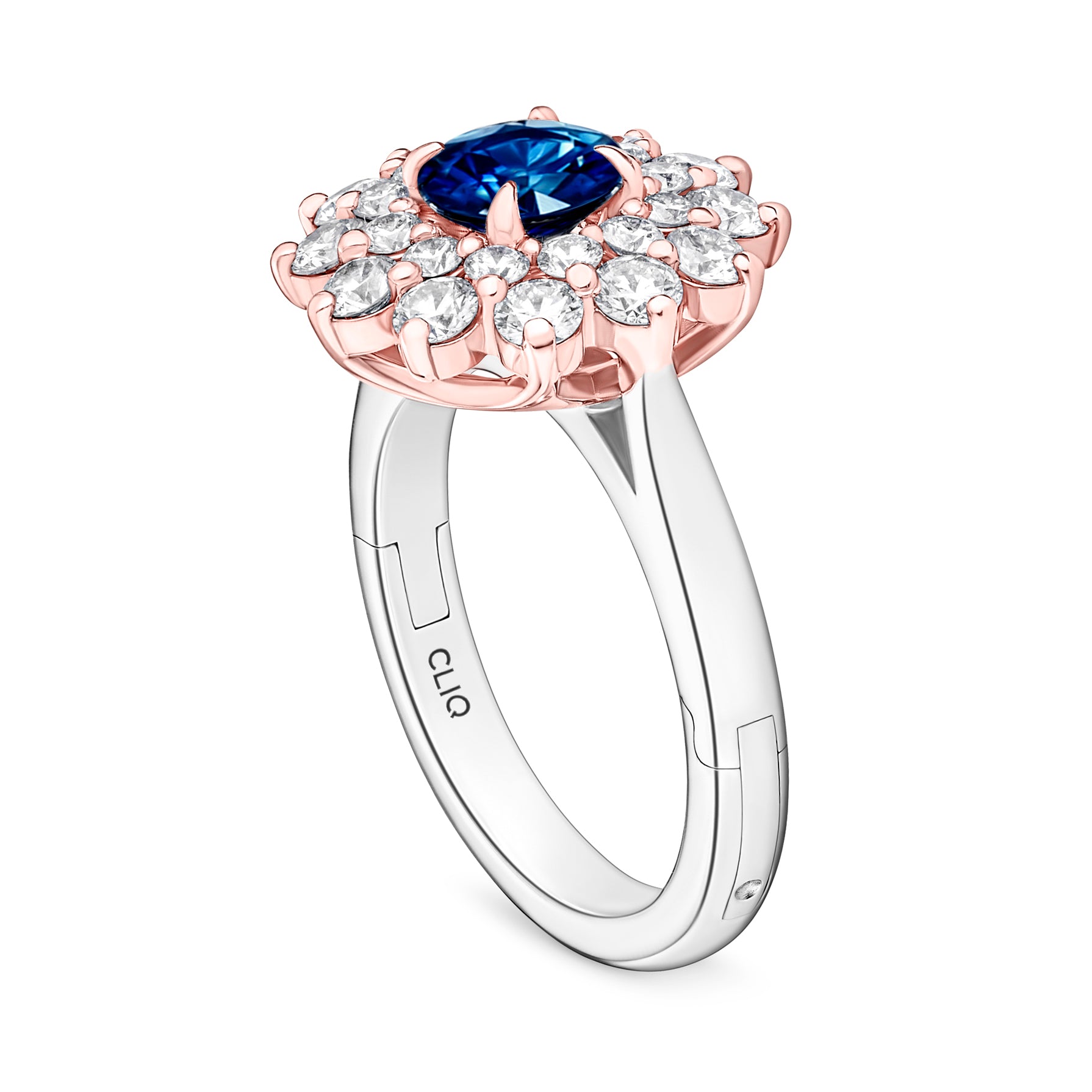 Victoria Diamond + Sapphire Cluster Ring