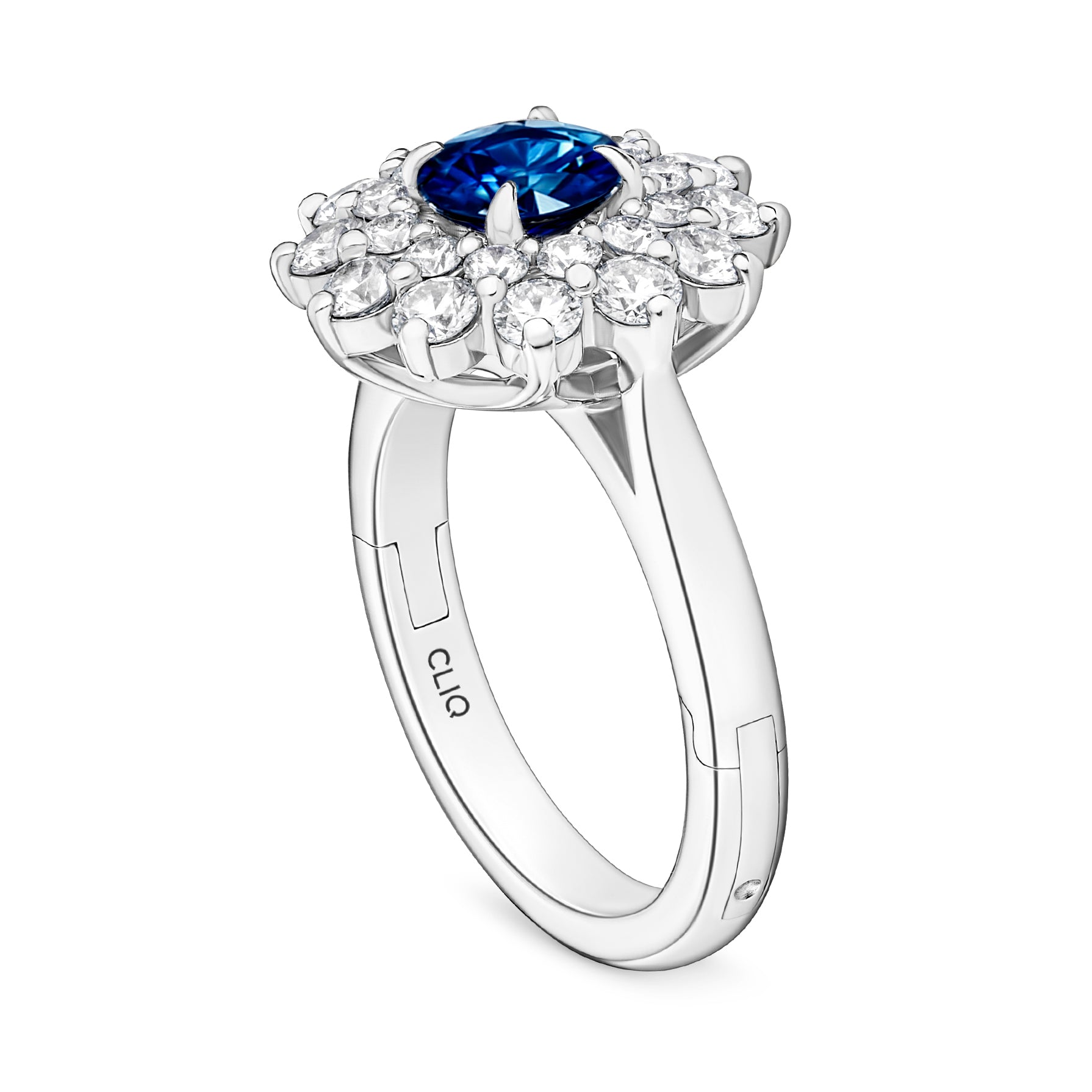 Victoria Diamond + Sapphire Cluster Ring