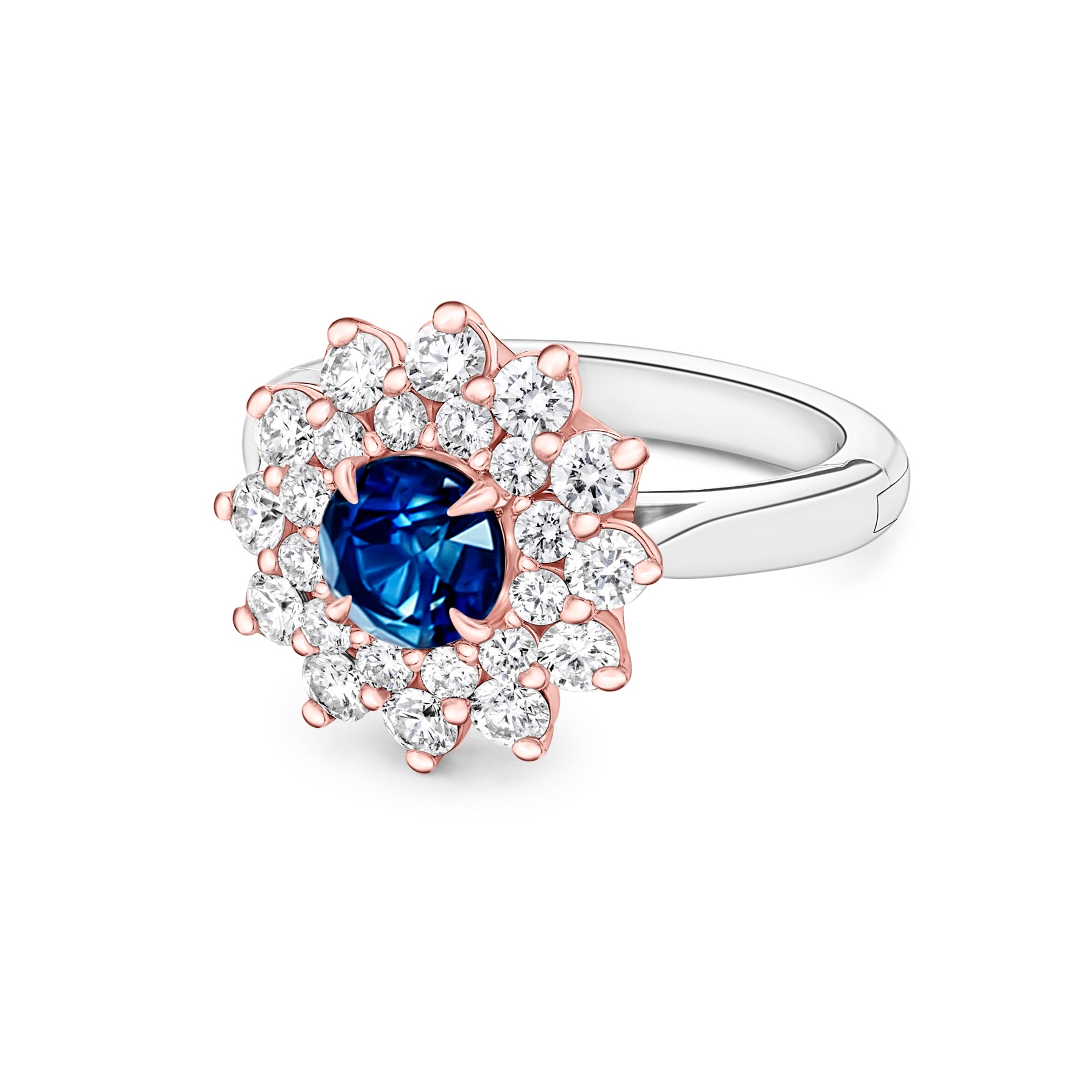 Victoria Diamond + Sapphire Cluster Ring