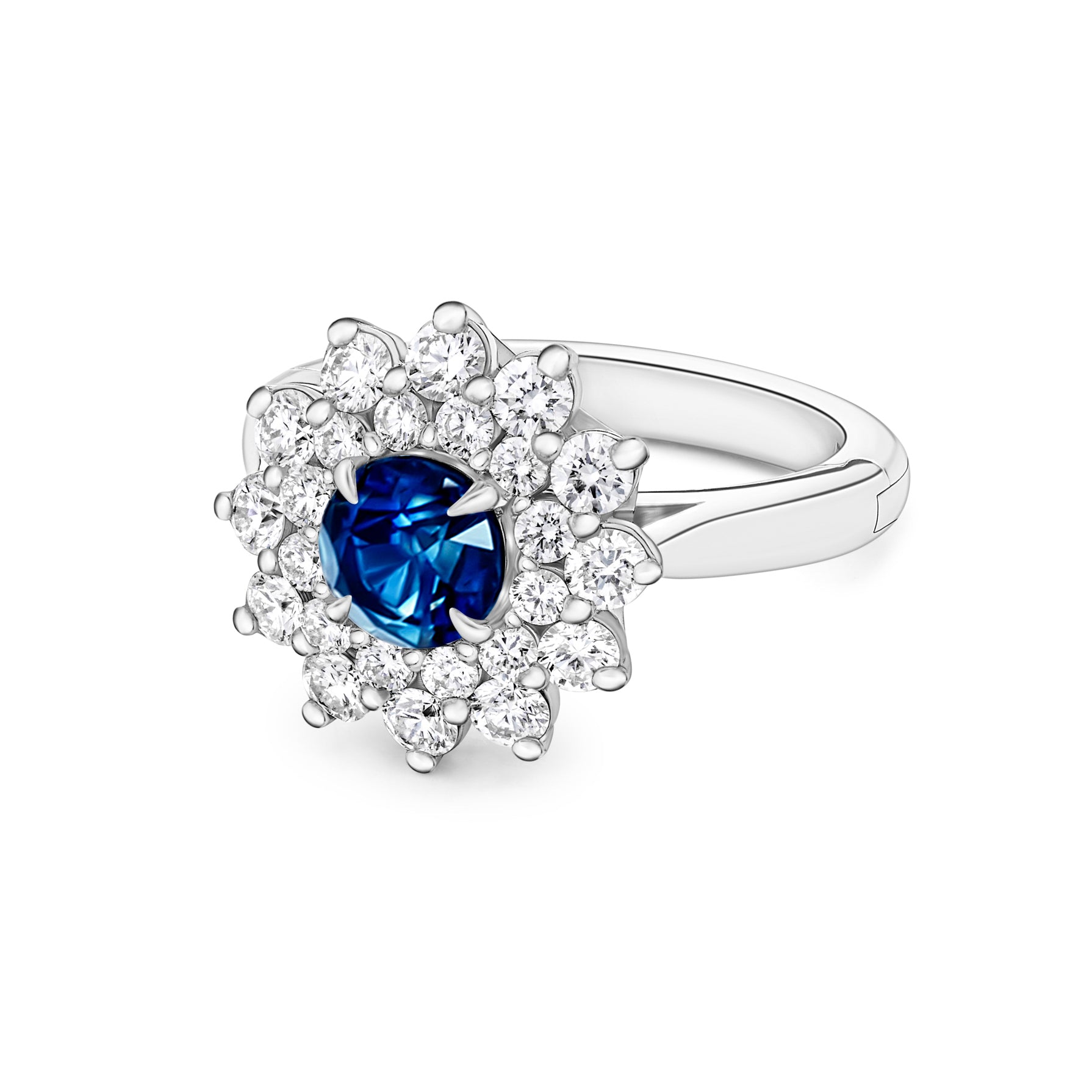 Victoria Diamond + Sapphire Cluster Ring