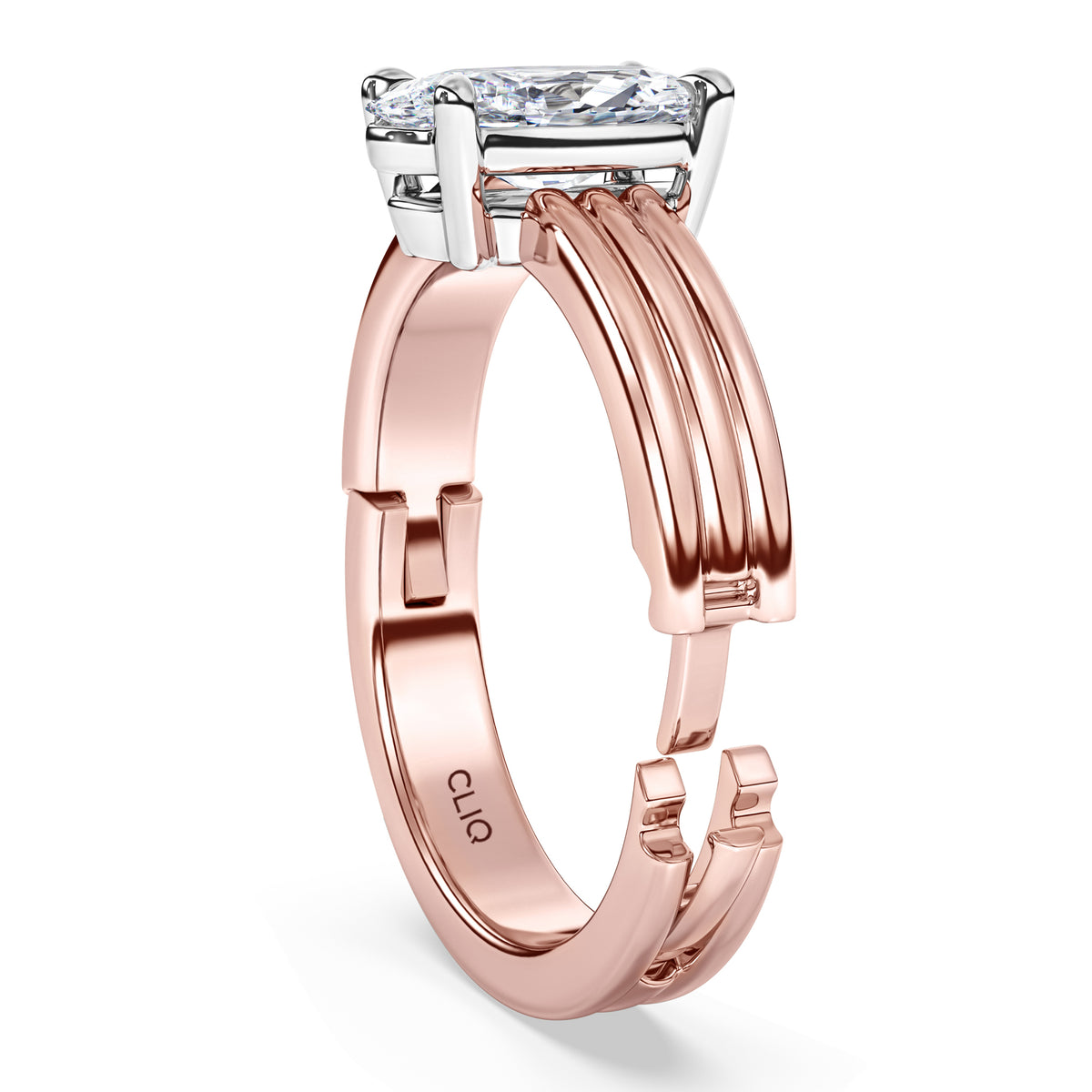 Kenzie Engraved Line Solitaire Engagement Ring, 4mm