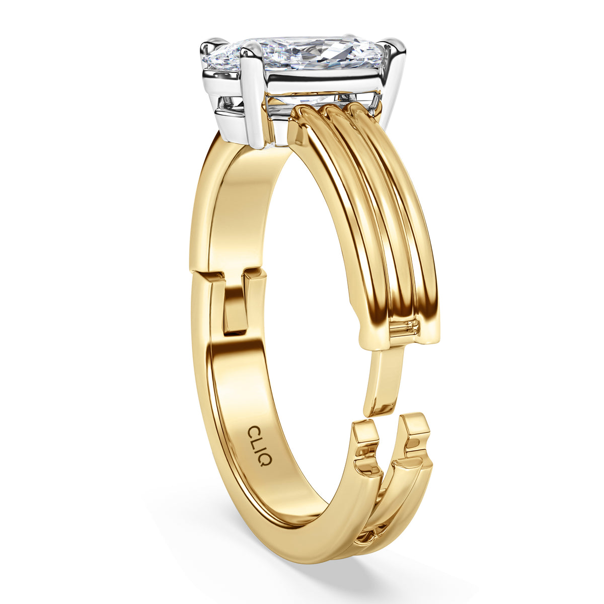Kenzie Engraved Line Solitaire Engagement Ring, 4mm
