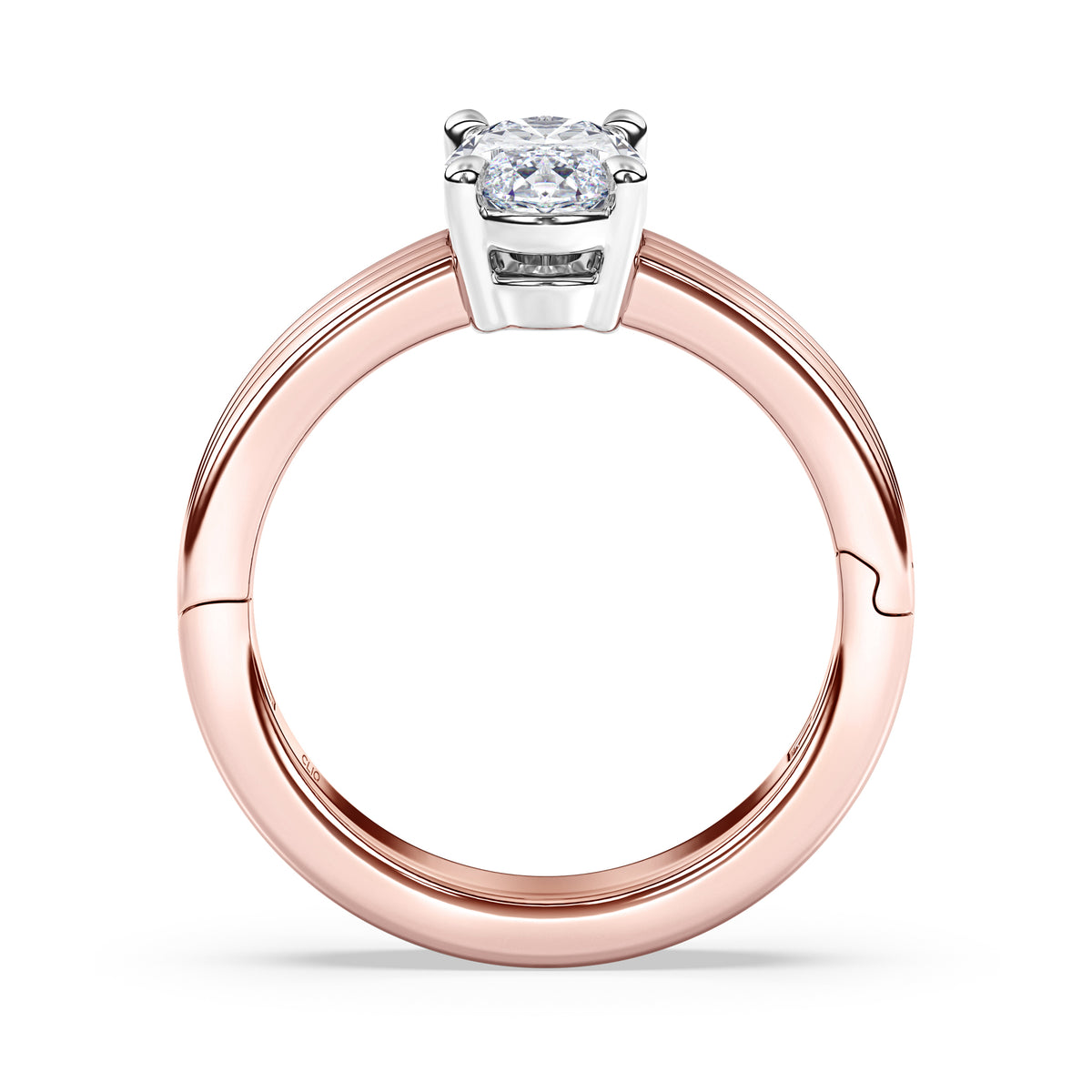 Kenzie Engraved Line Solitaire Engagement Ring, 4mm