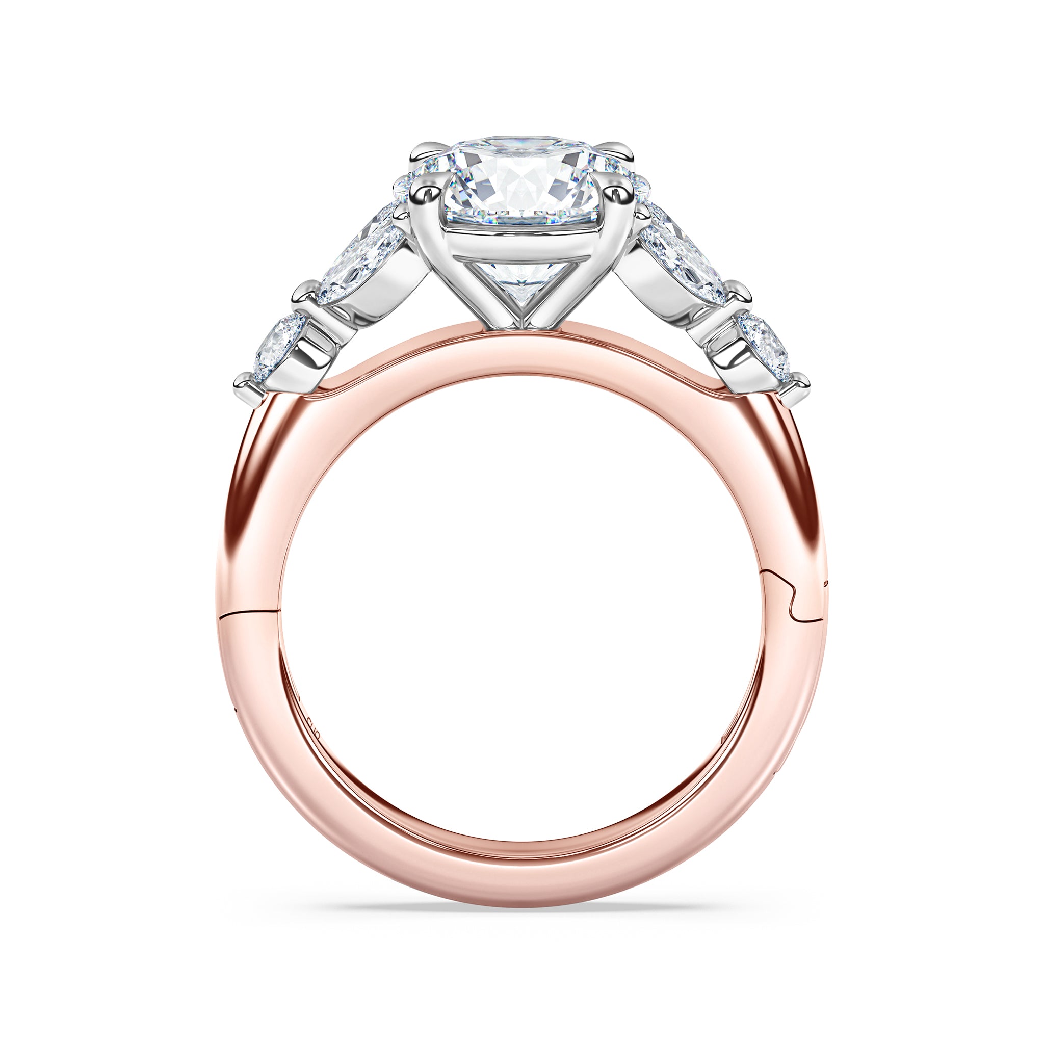 La Fleur Diamond Engagement Ring with Side Stones