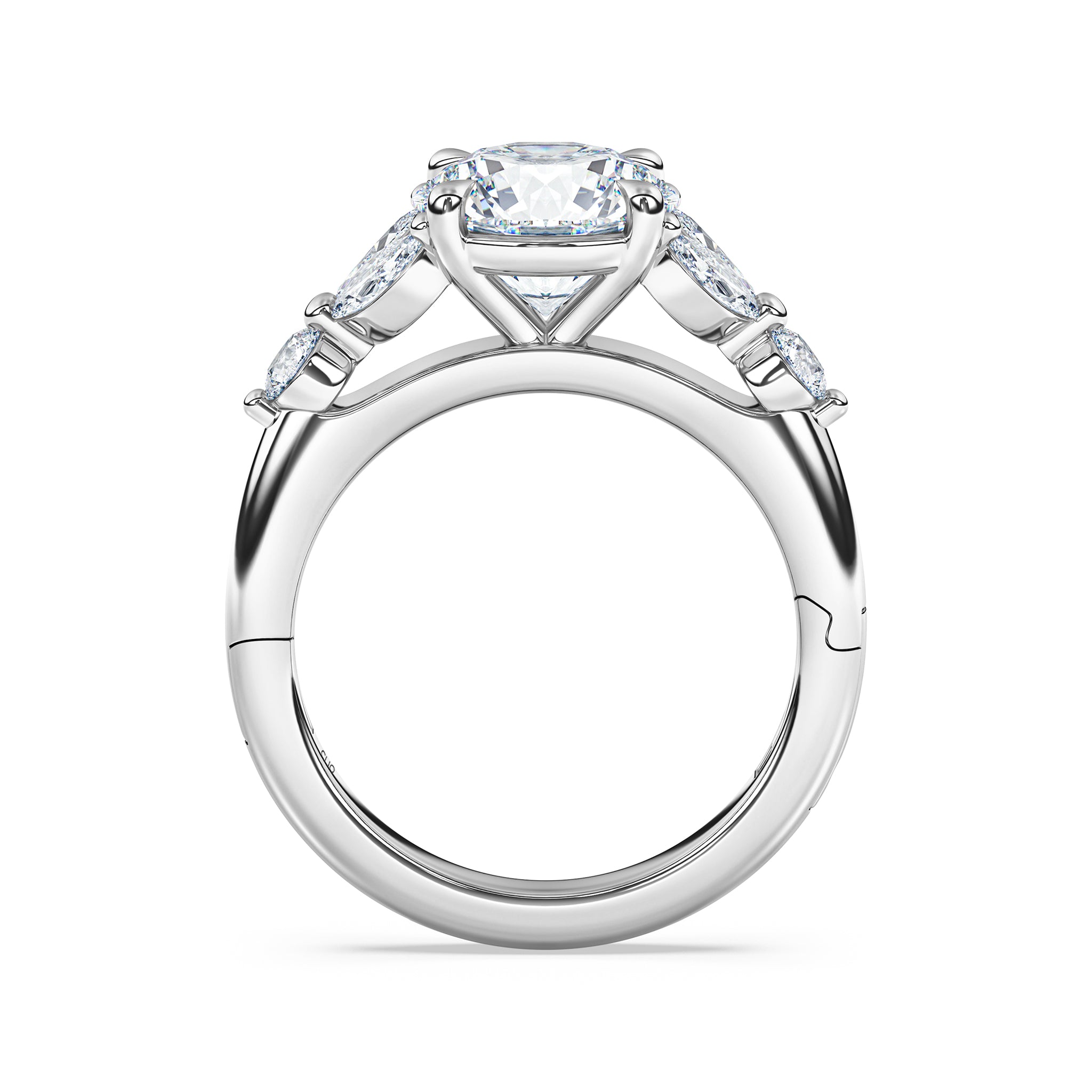 La Fleur Diamond Engagement Ring with Side Stones