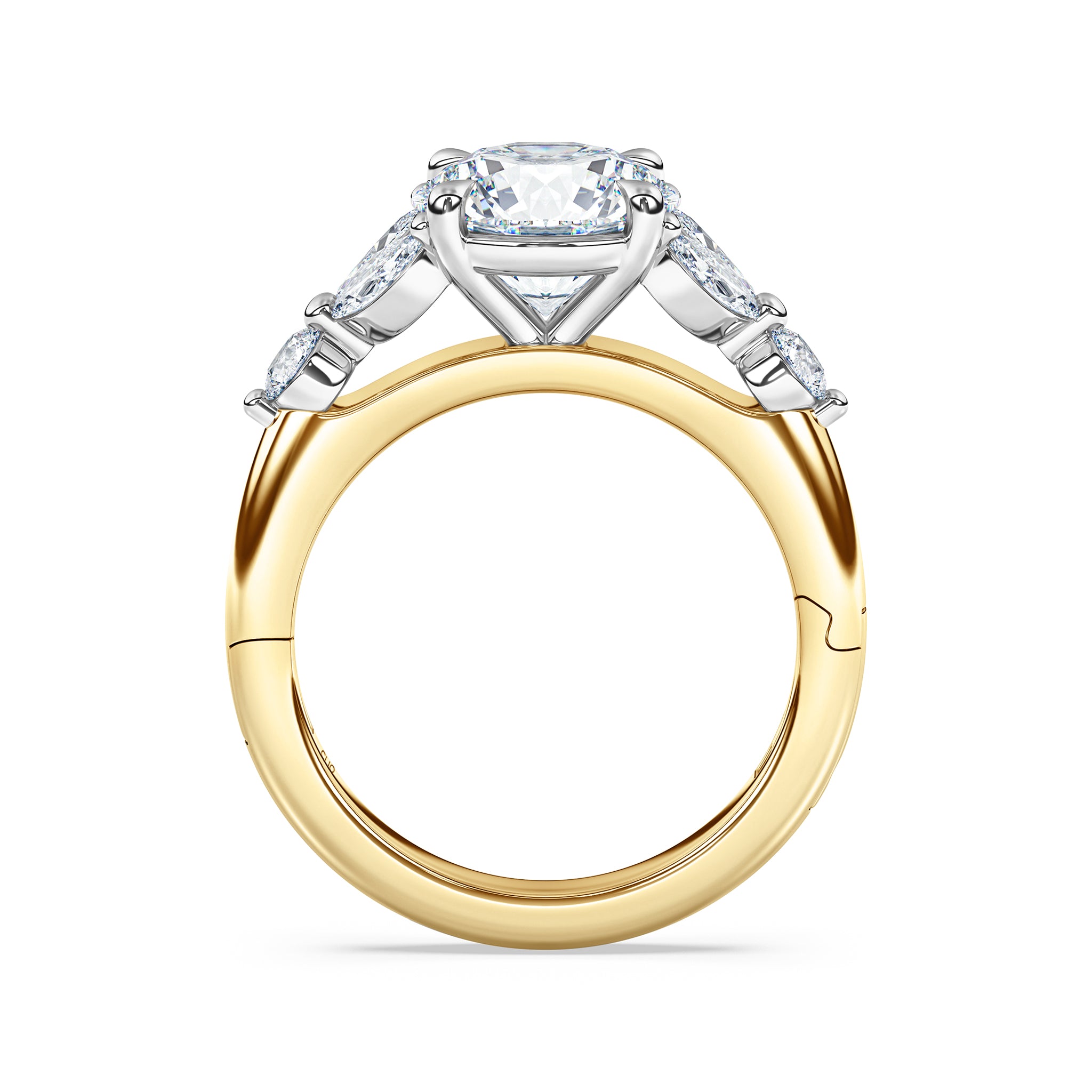La Fleur Diamond Engagement Ring with Side Stones
