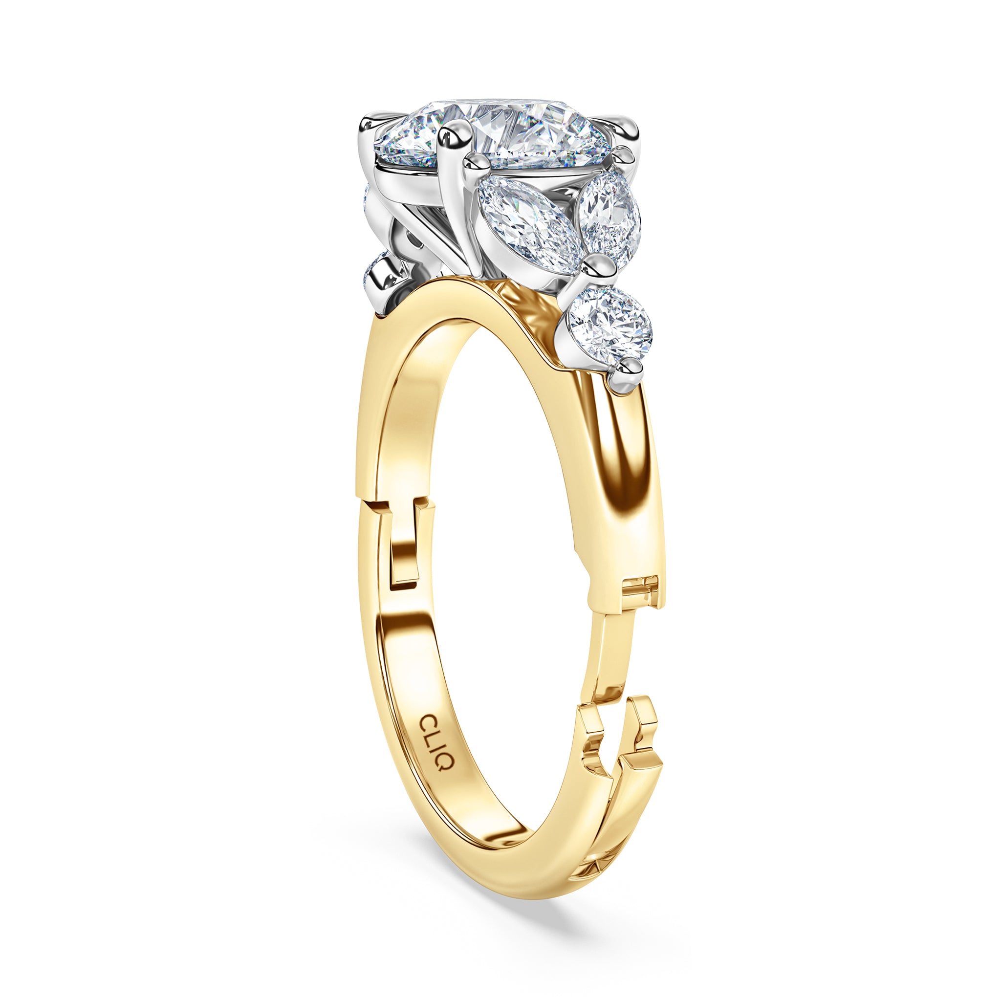 La Fleur Diamond Engagement Ring with Side Stones