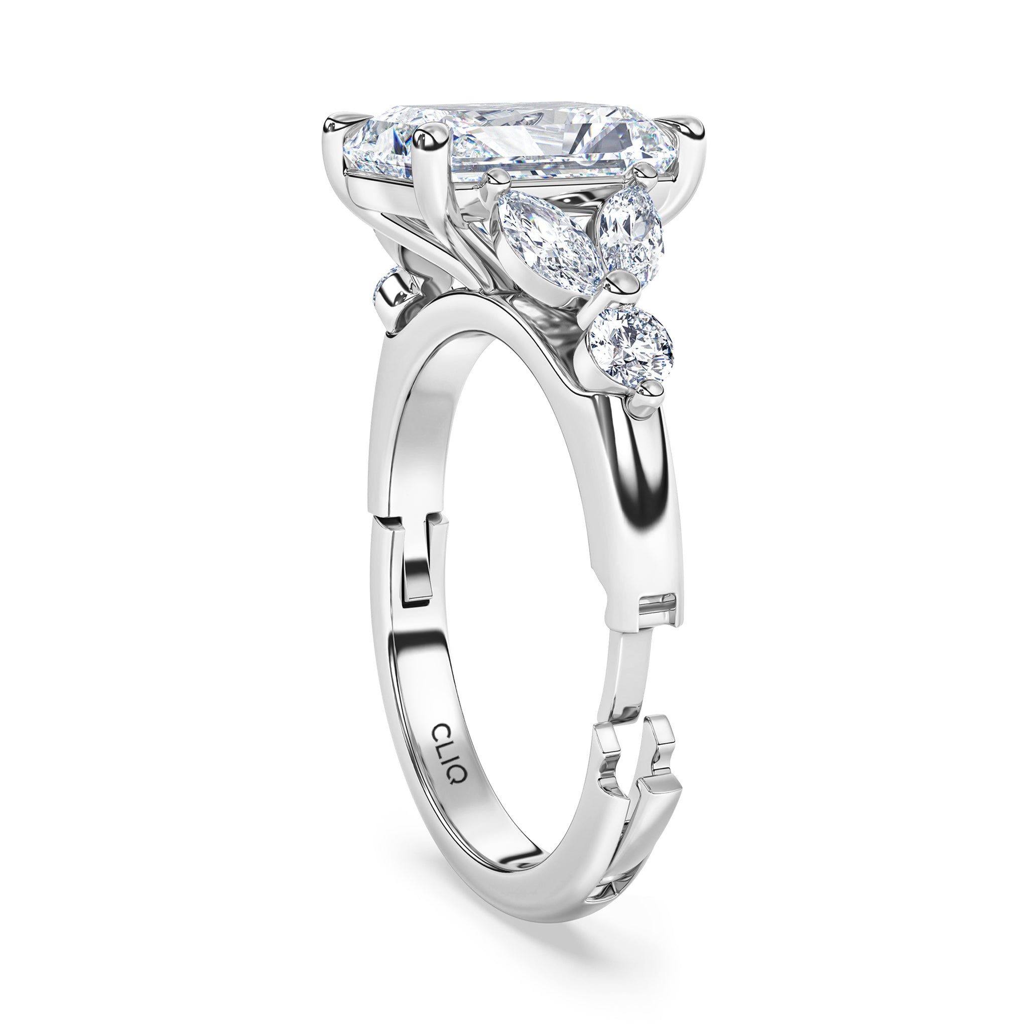 Bailey Diamond Engagement Ring with Side Stones
