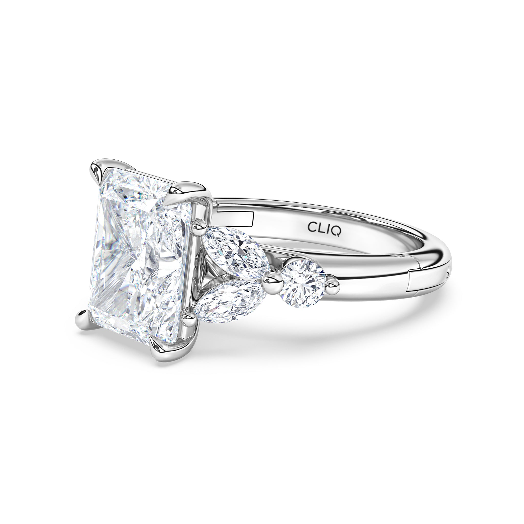 Bailey Diamond Engagement Ring with Side Stones