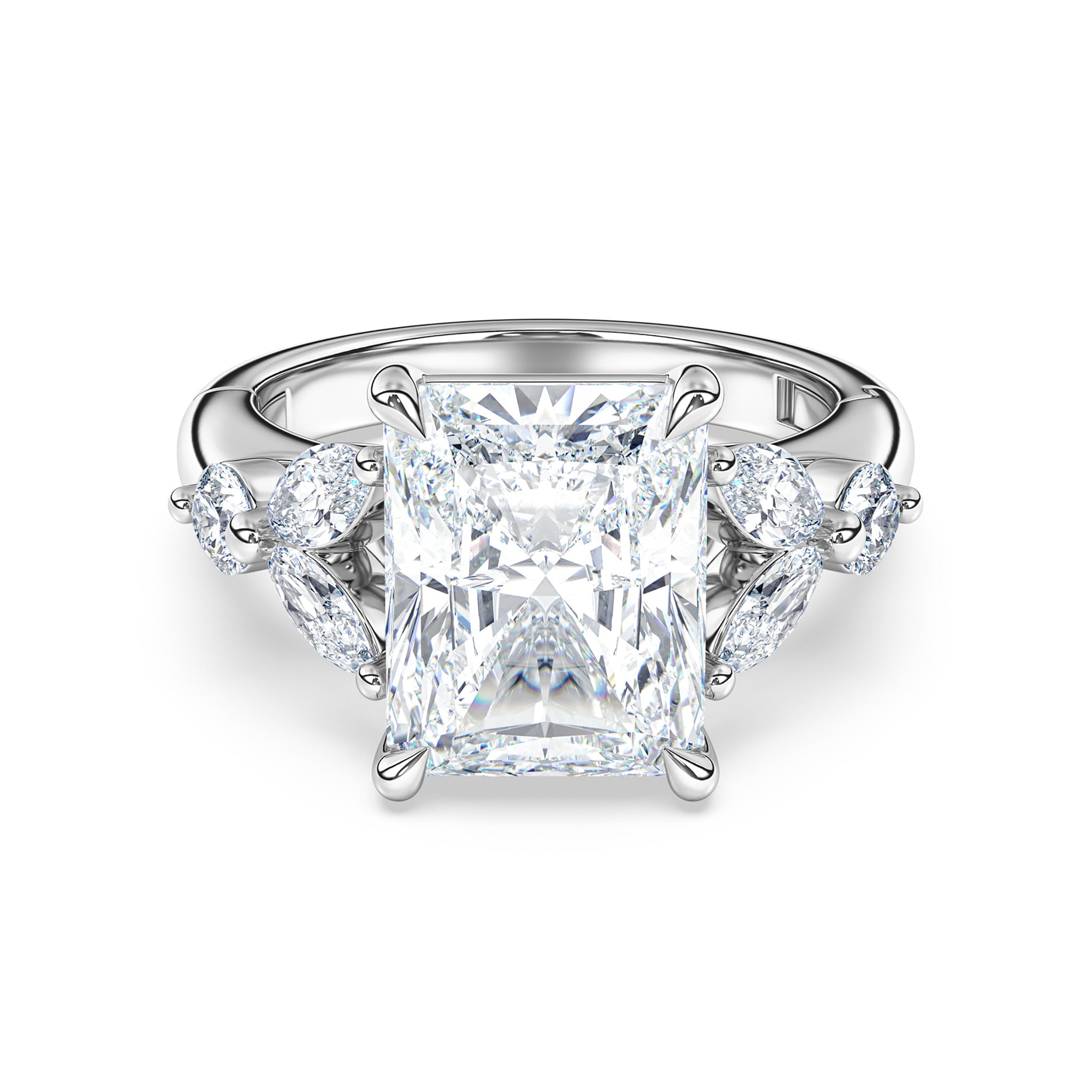 Bailey Diamond Engagement Ring with Side Stones